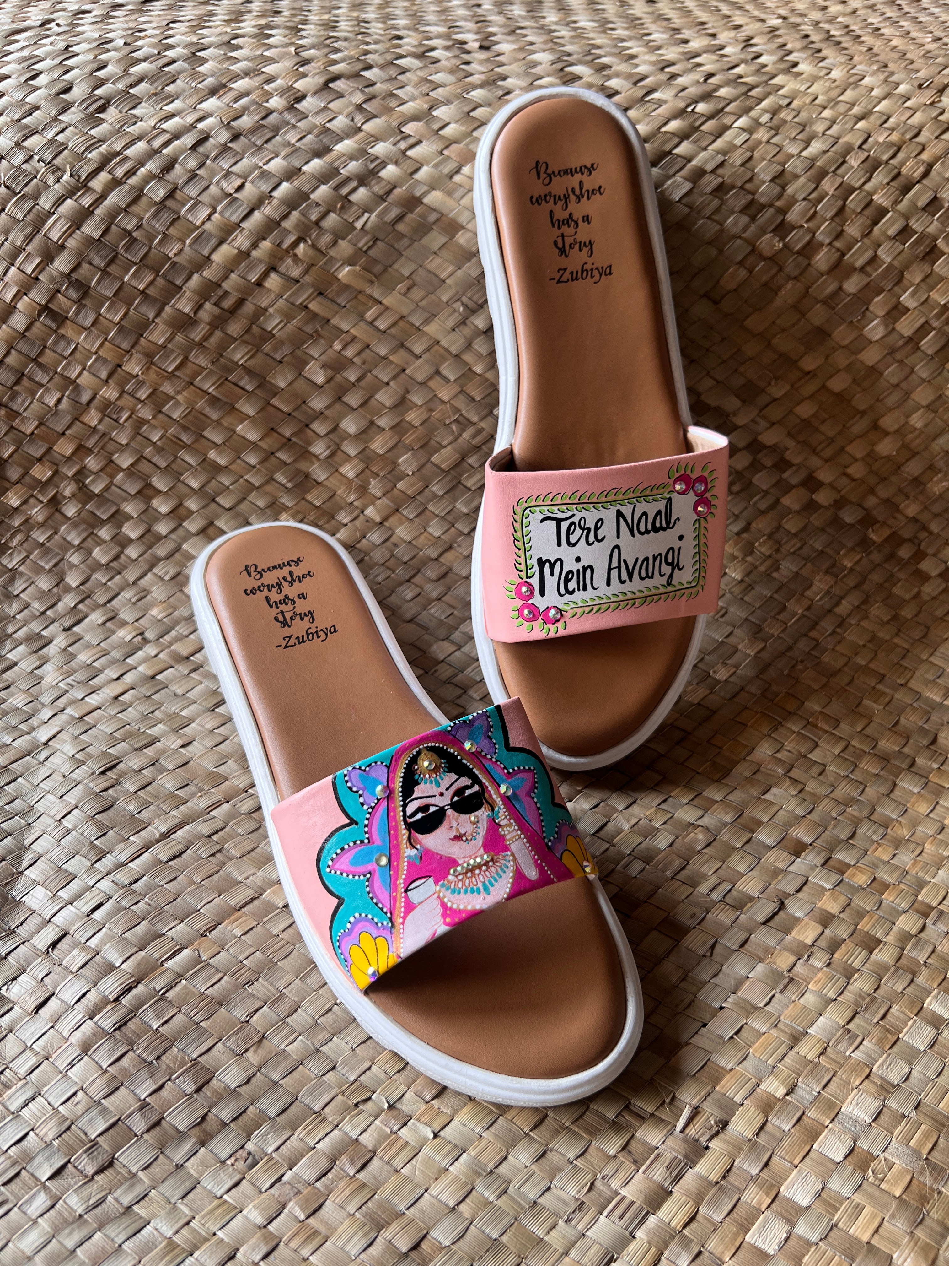 Peach tere naal mein avangi Swag Bride Flats