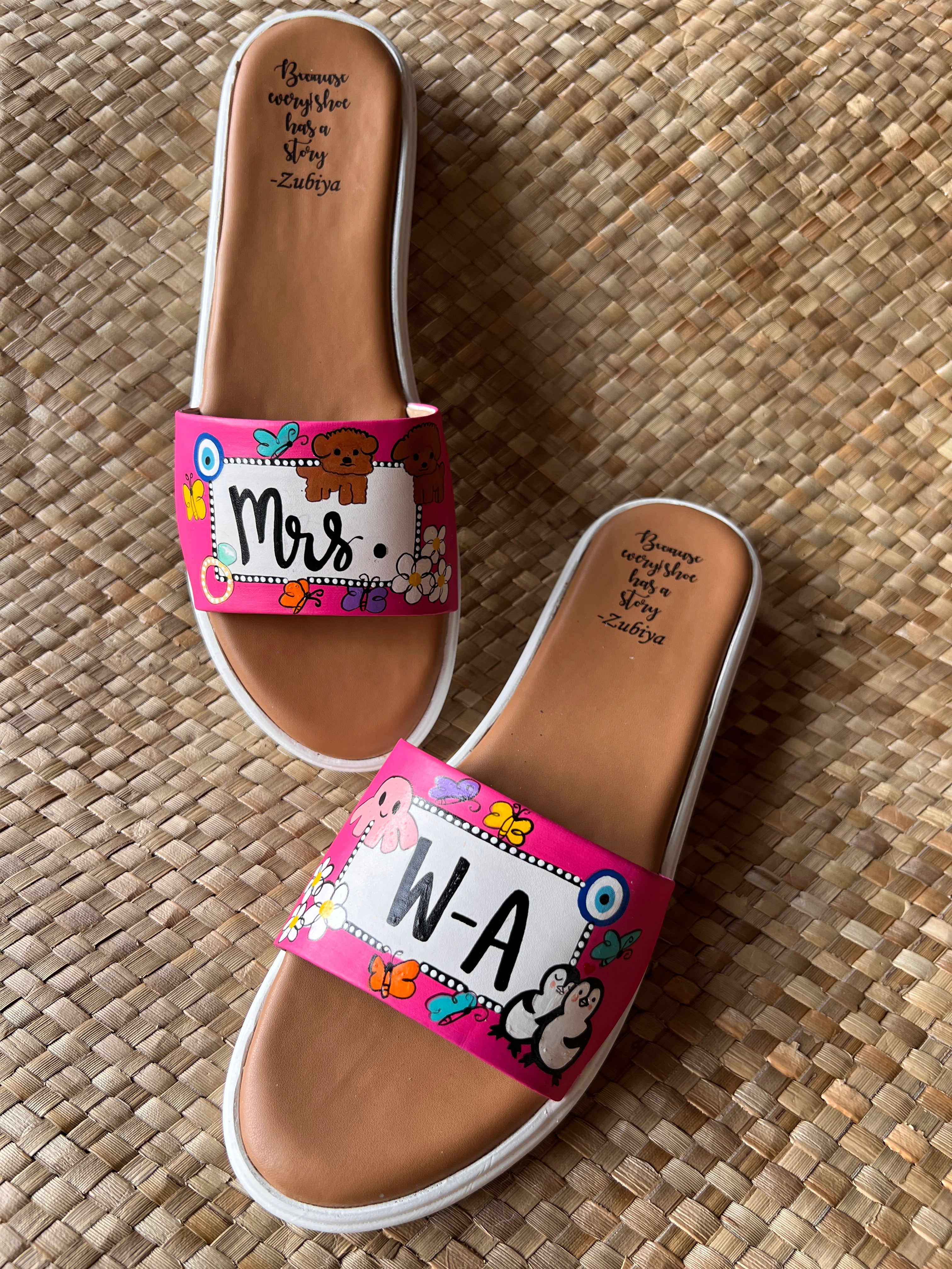 Hot pink cutie patootie slides