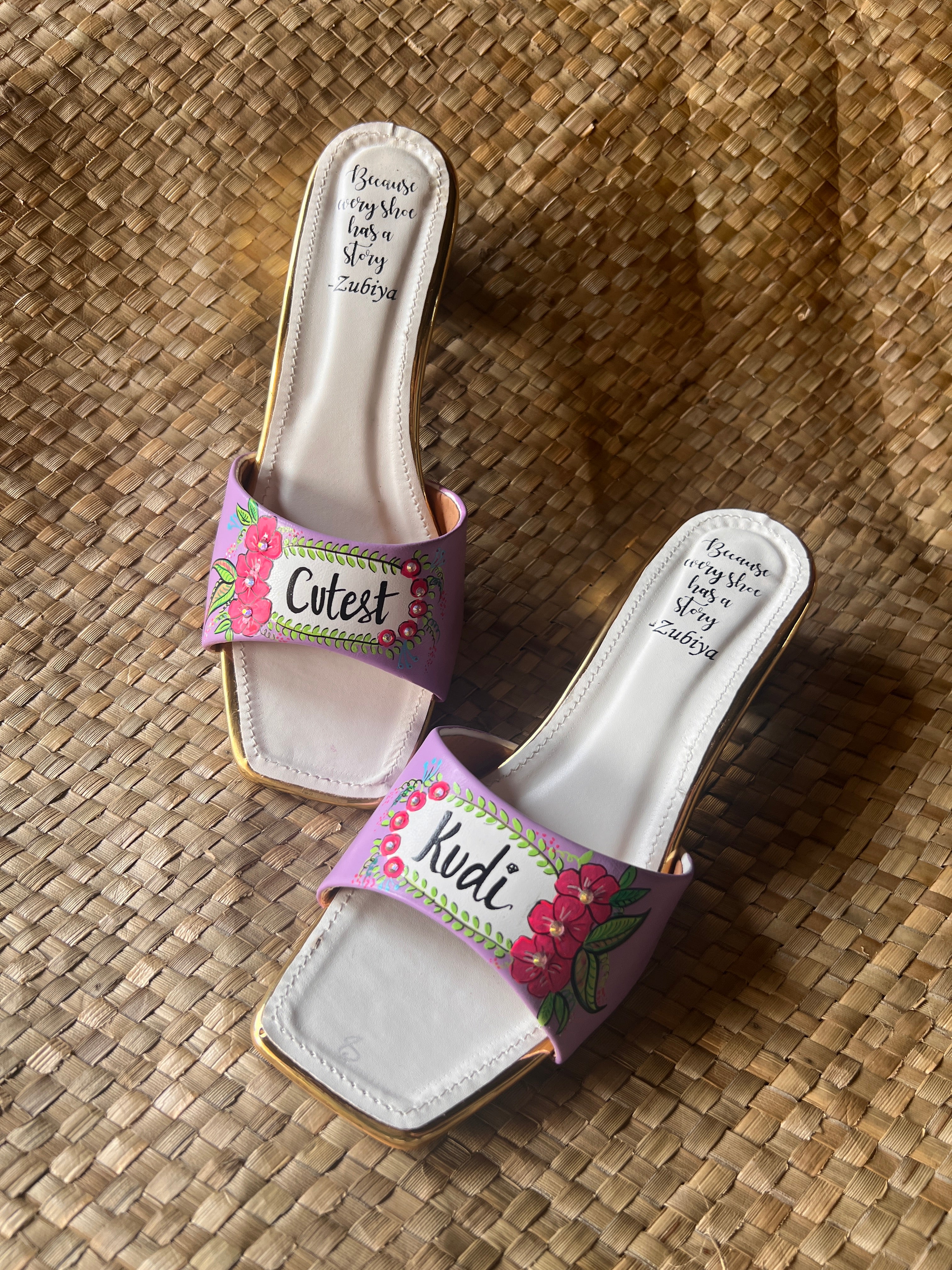 Lavender floral cutest kudi 2 inch Heels