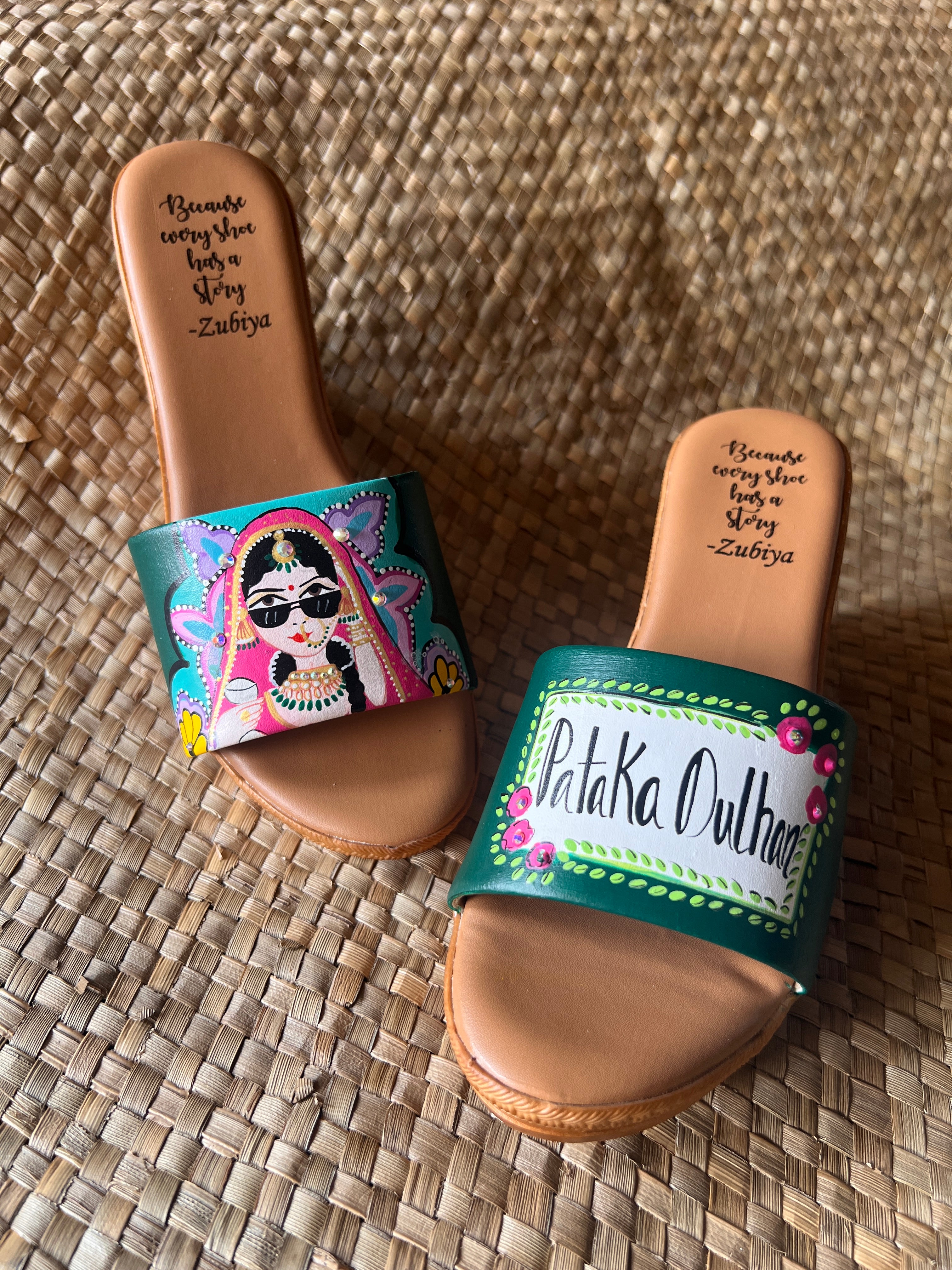 Emerald green swag dulhan Wedges