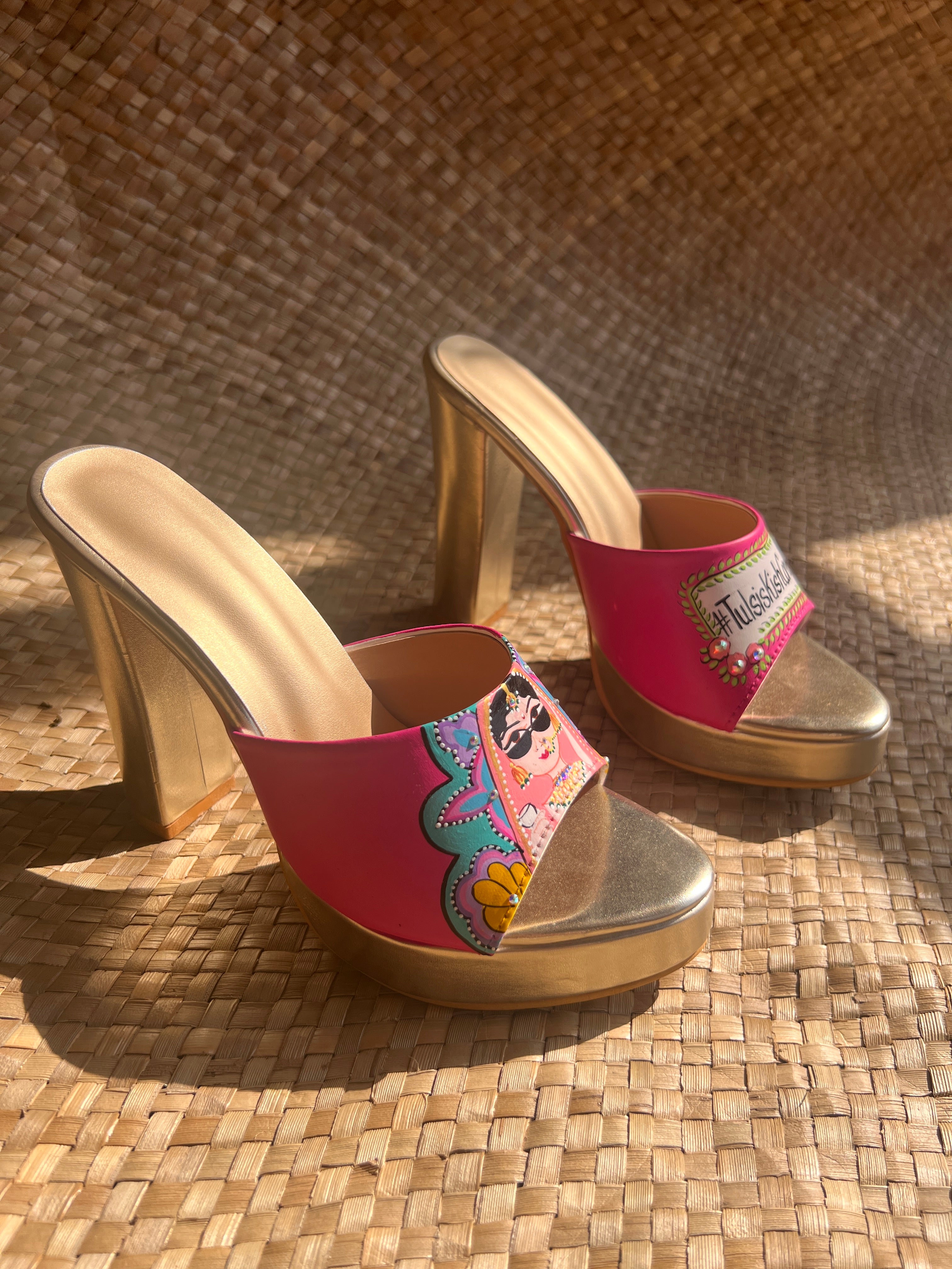 Hot pink Mojris and 5”inch heel couple Combo