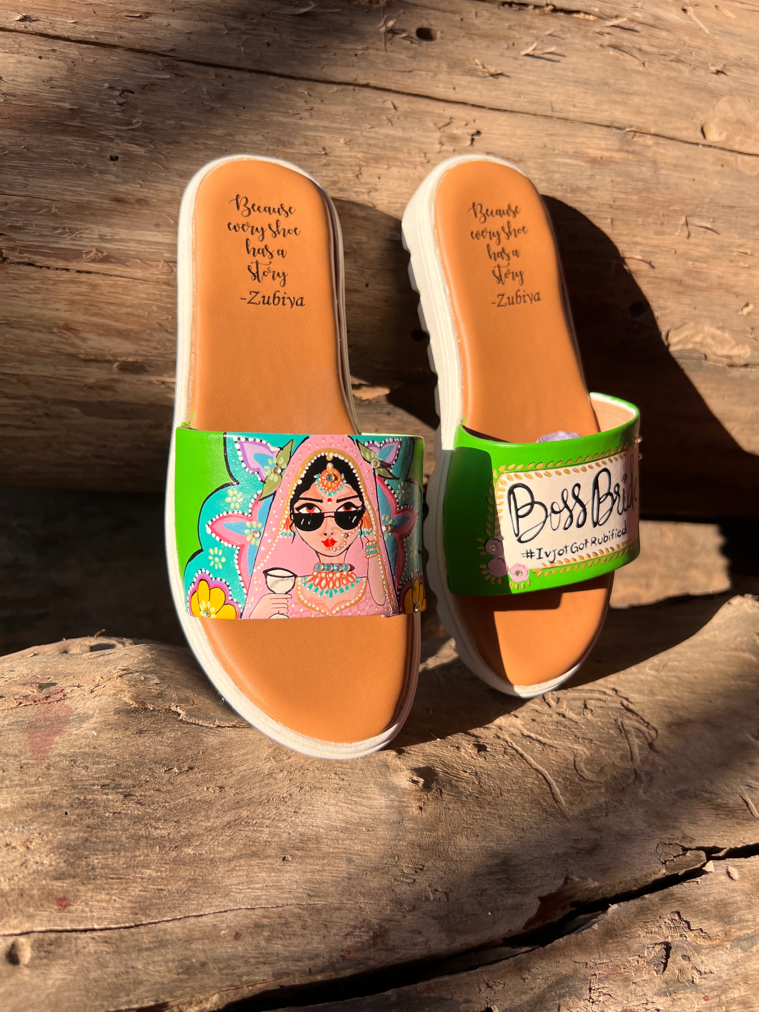 Parrot green Swag Dulhan Artwork Flats