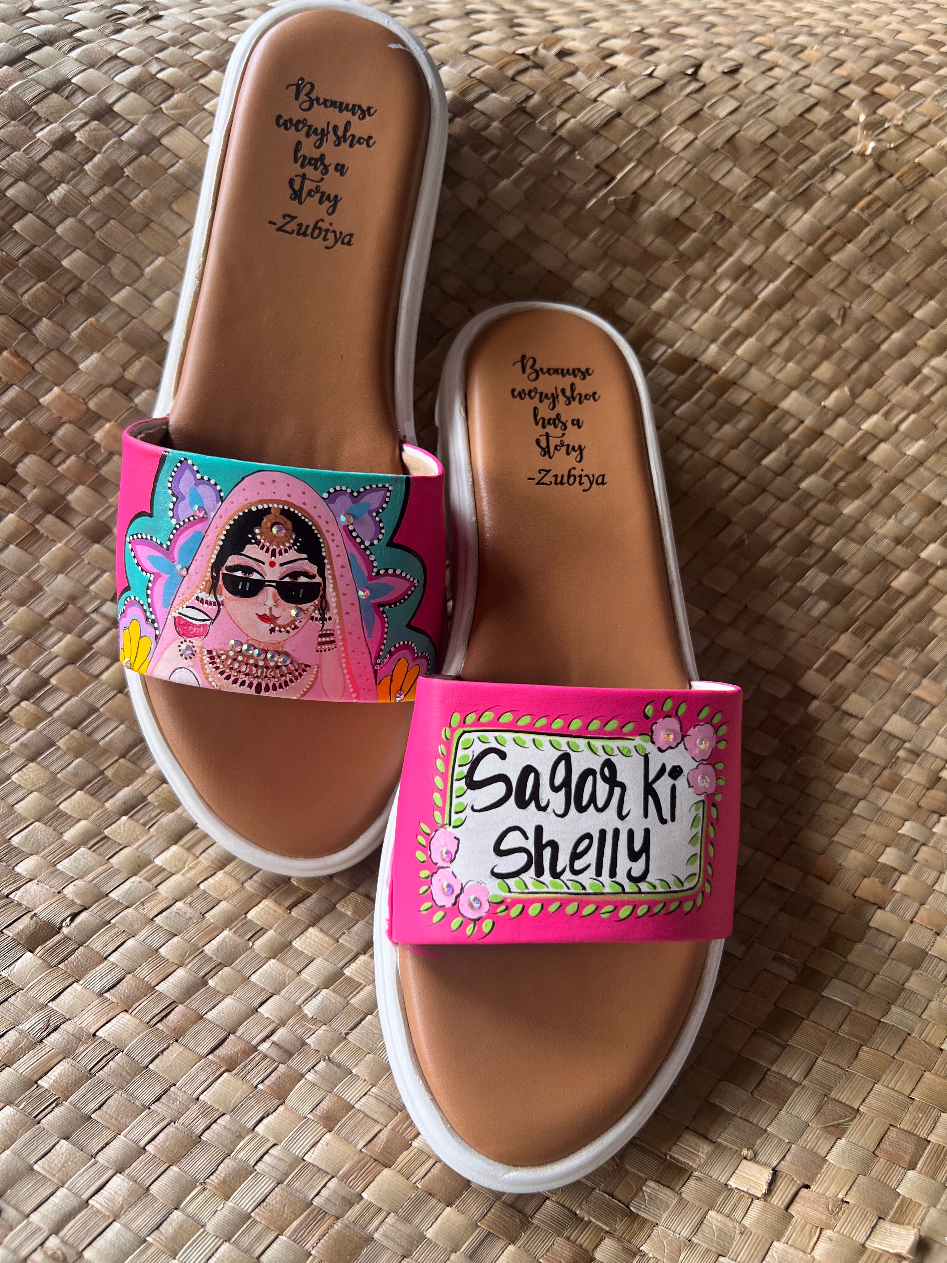Hot Pink Swag Bride Flats