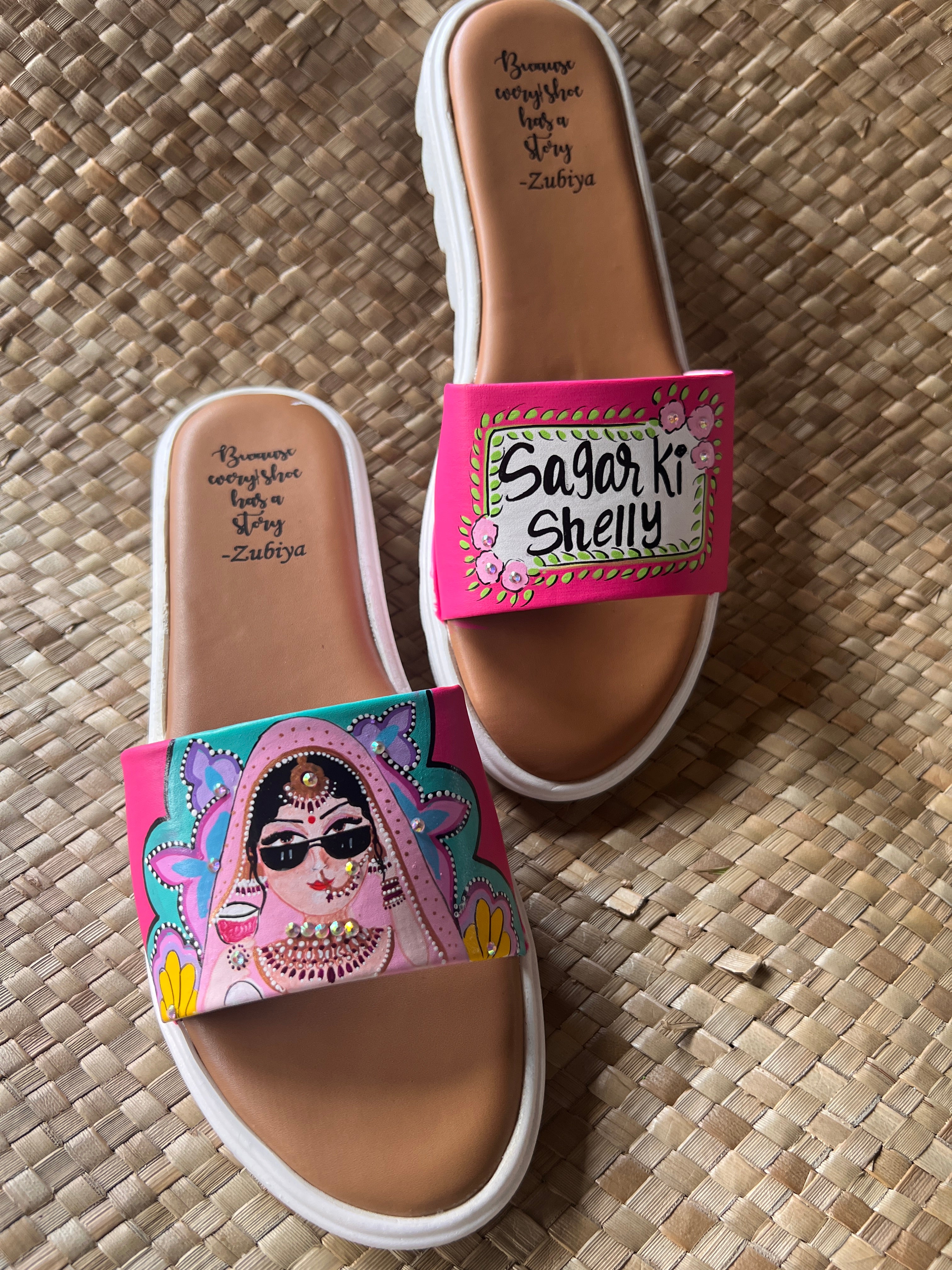 Hot Pink Swag Bride Flats