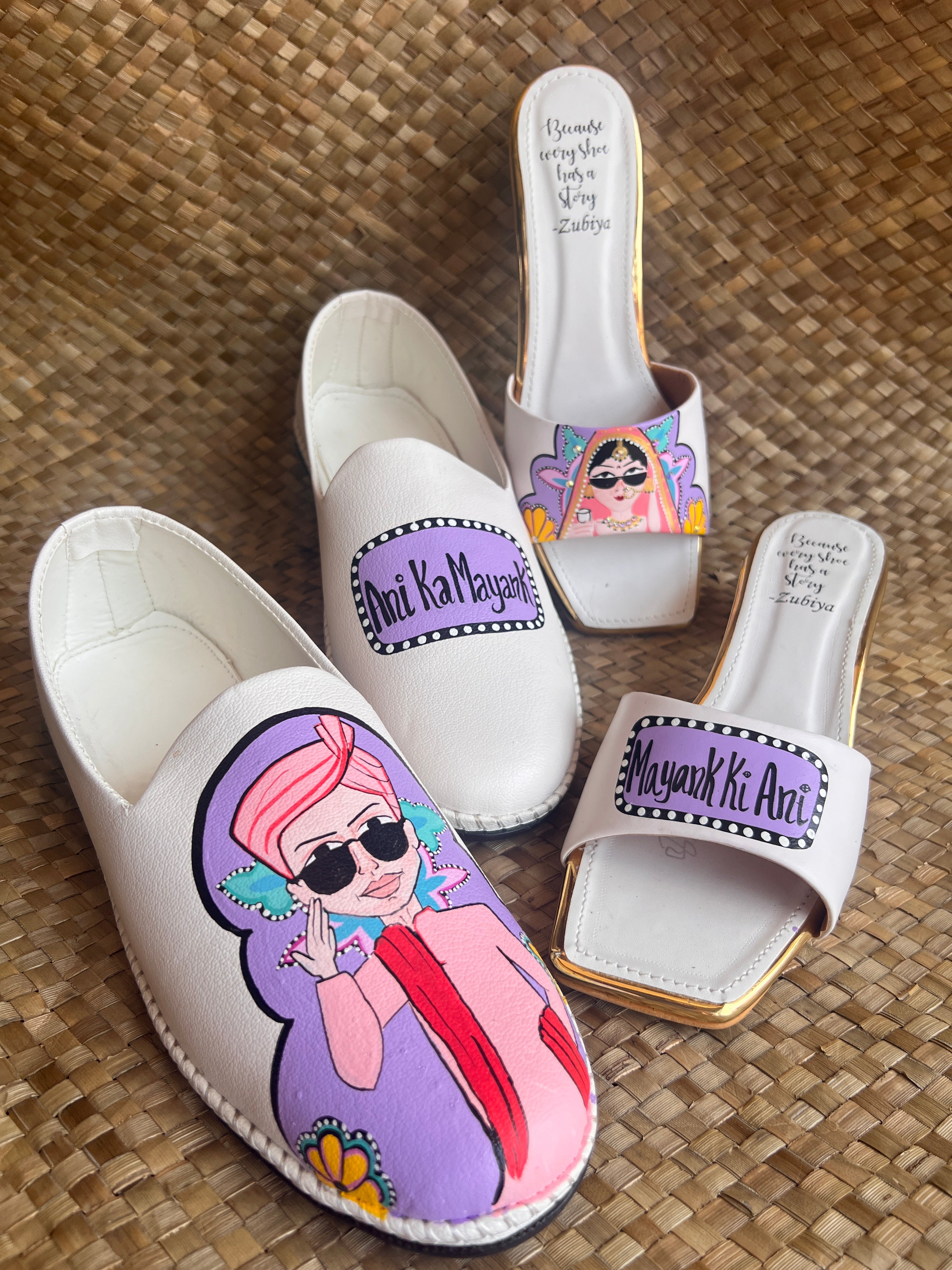 Lavender-White MOJRI  -heels couple combo