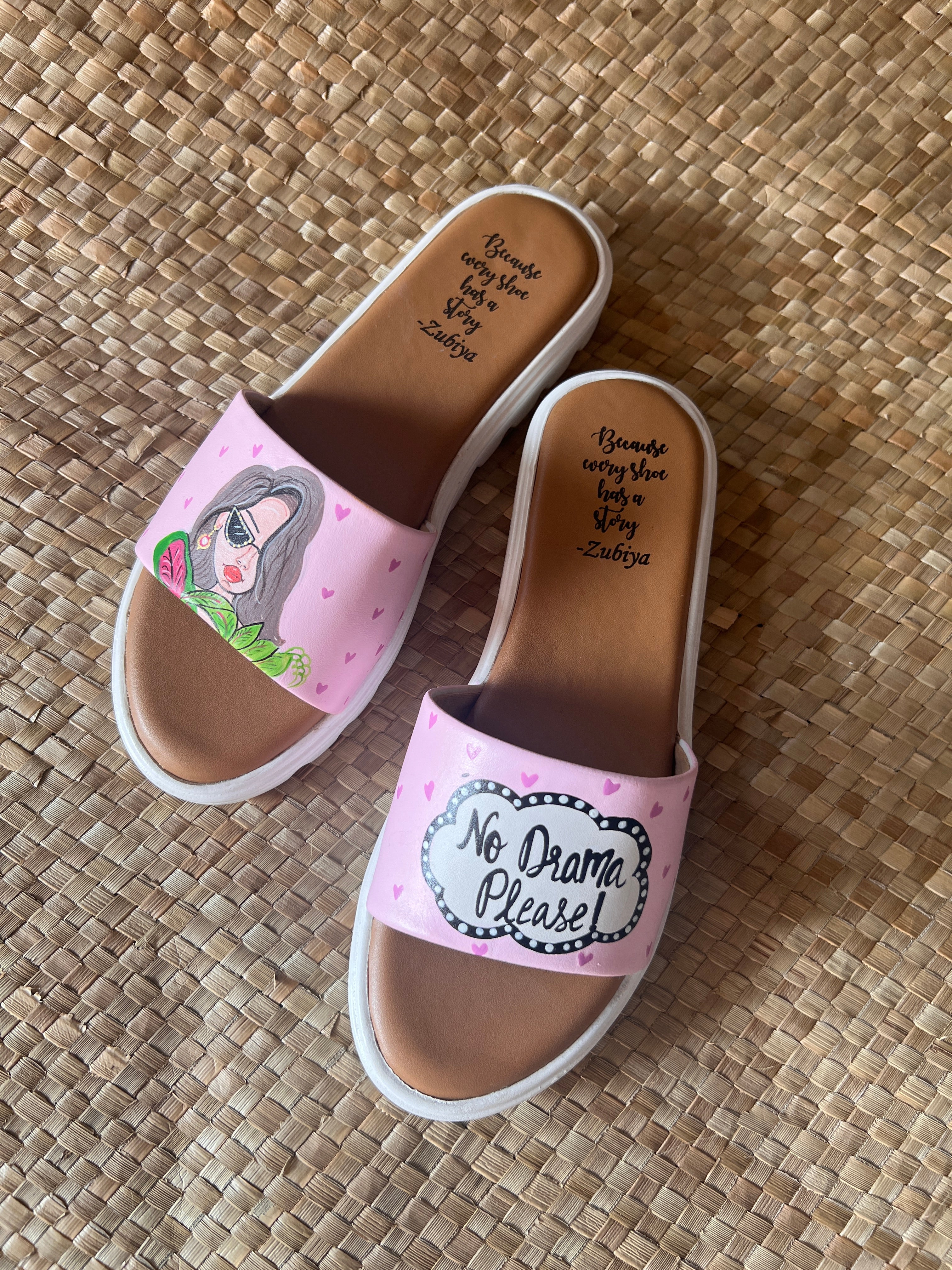 No drama please slides white sole slider