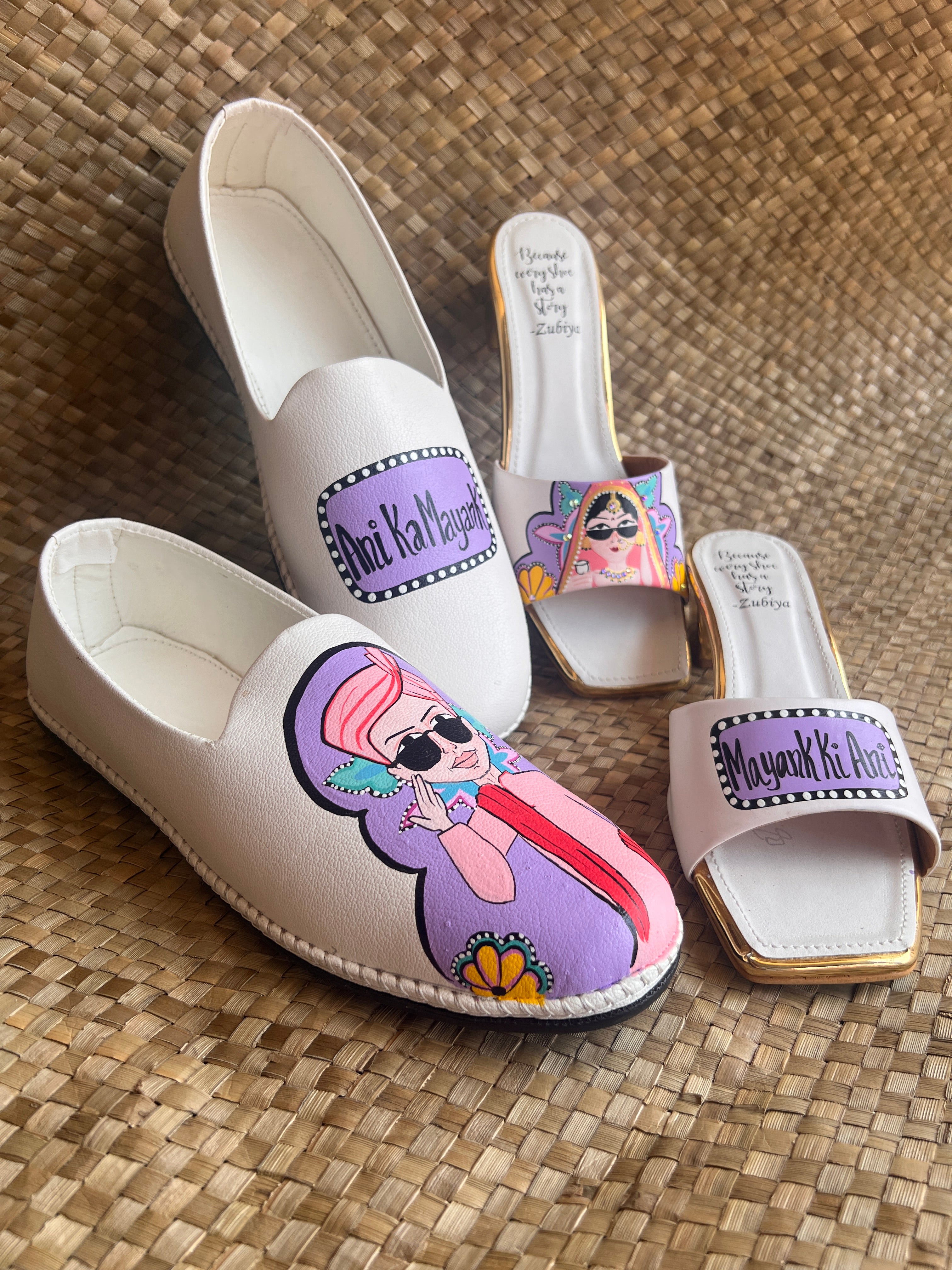 Lavender-White MOJRI  -heels couple combo