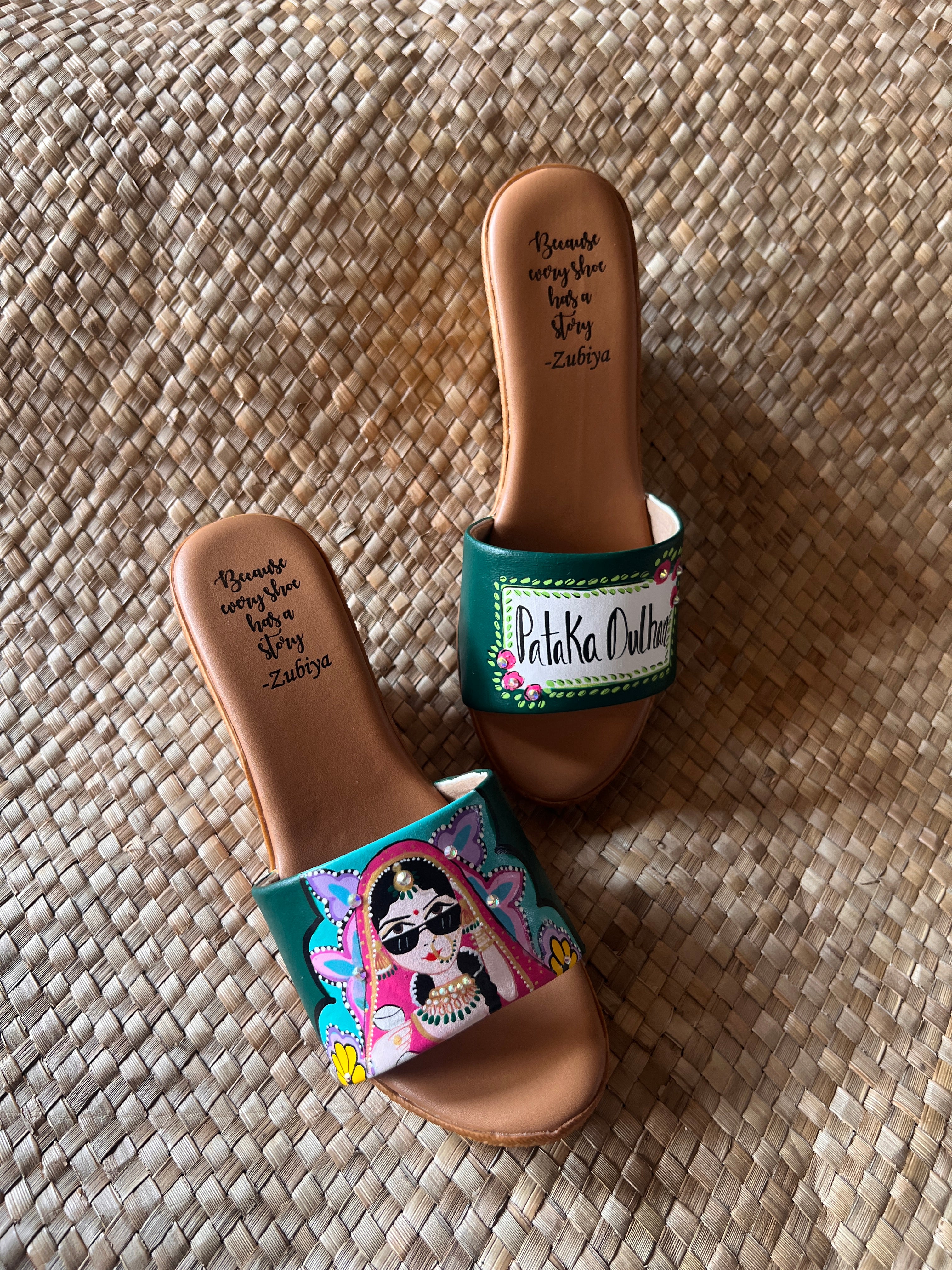 Emerald green swag dulhan Wedges