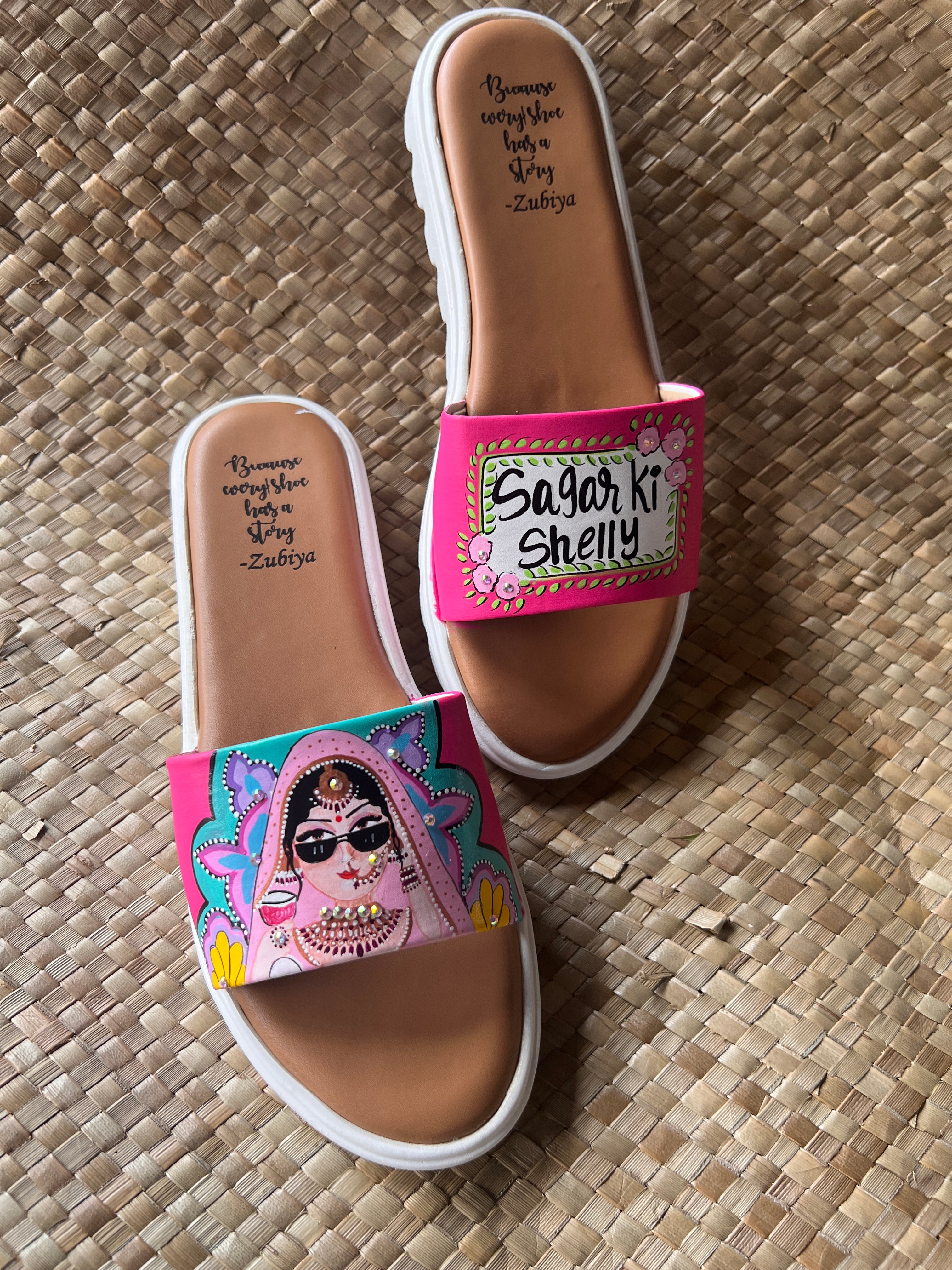 Hot Pink Swag Bride Flats