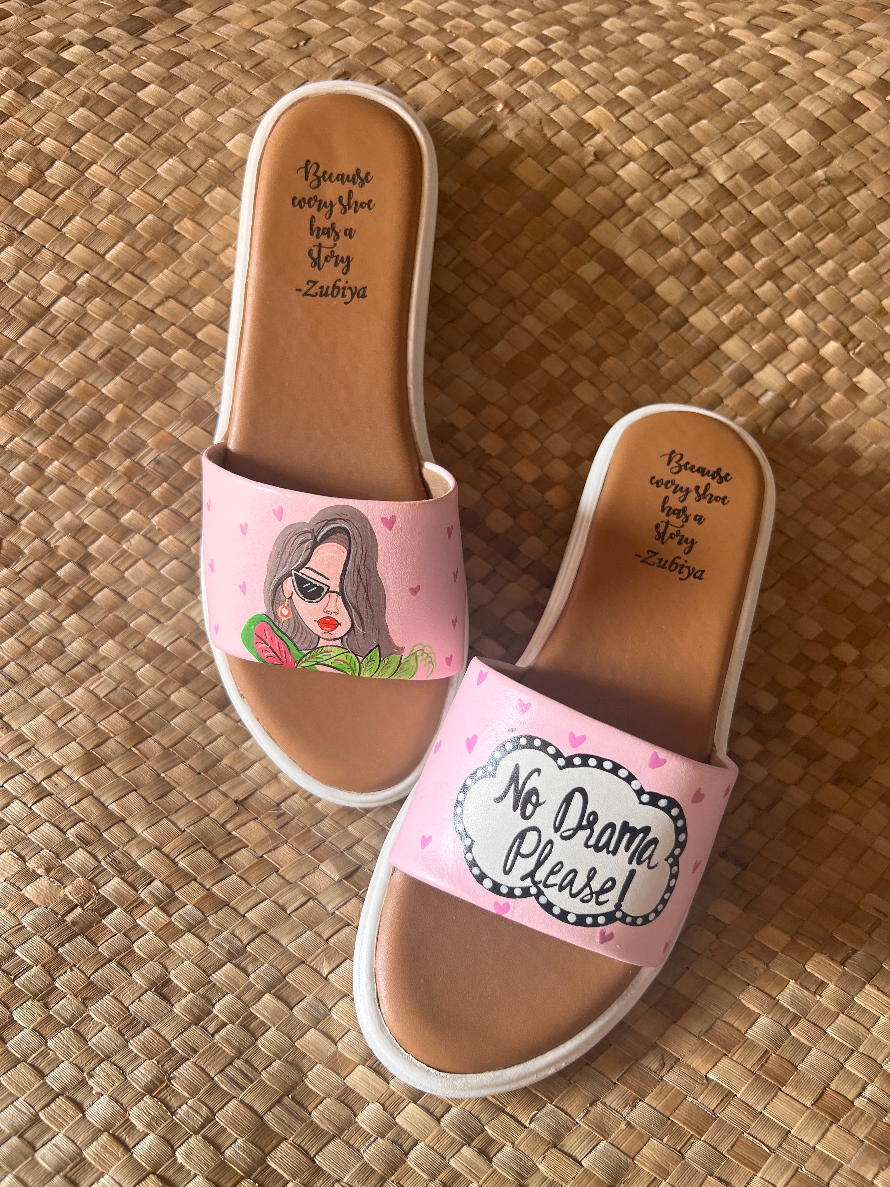 No drama please slides white sole slider