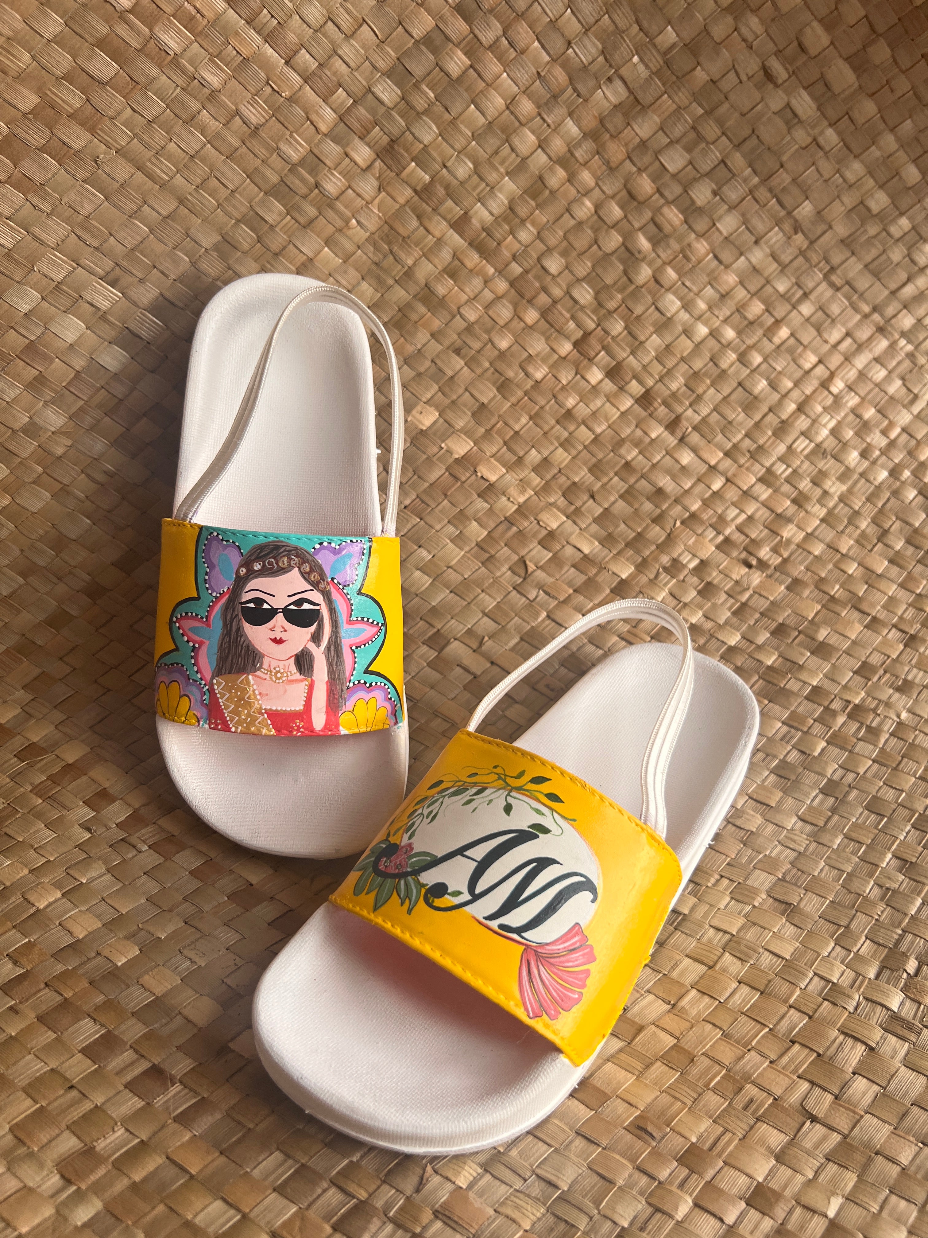 Girly slides with custom initials