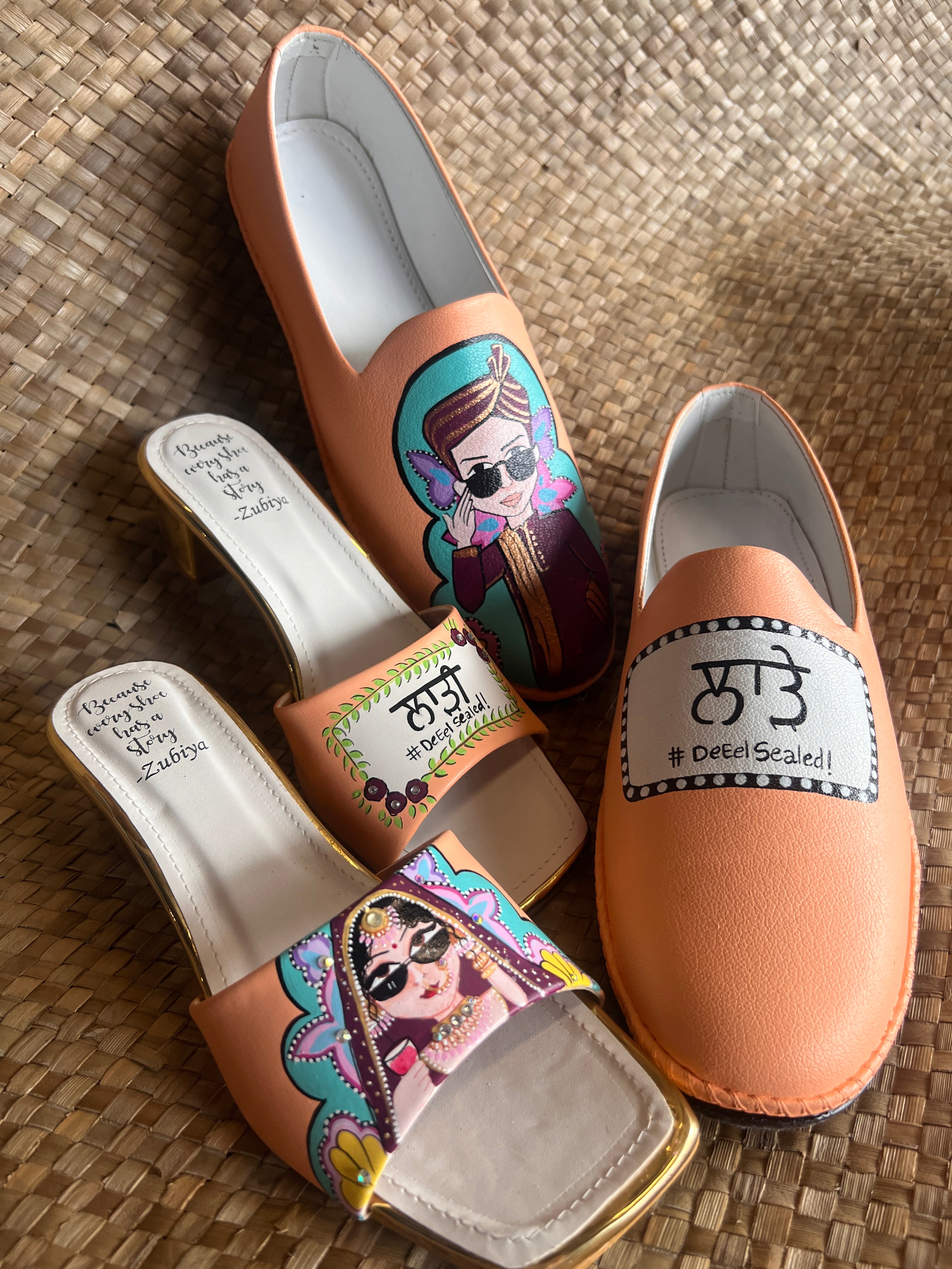 Orangish white swag couple combo