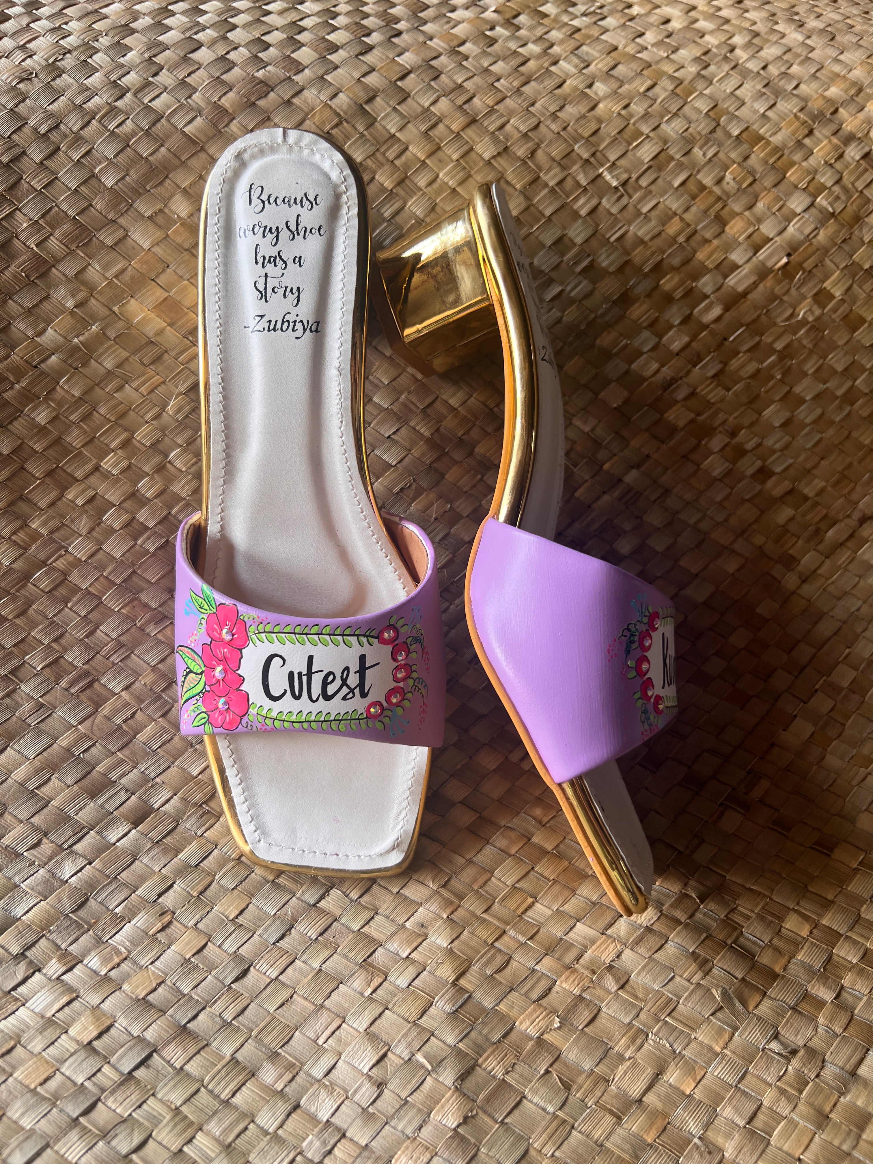 Lavender floral cutest kudi 2 inch Heels