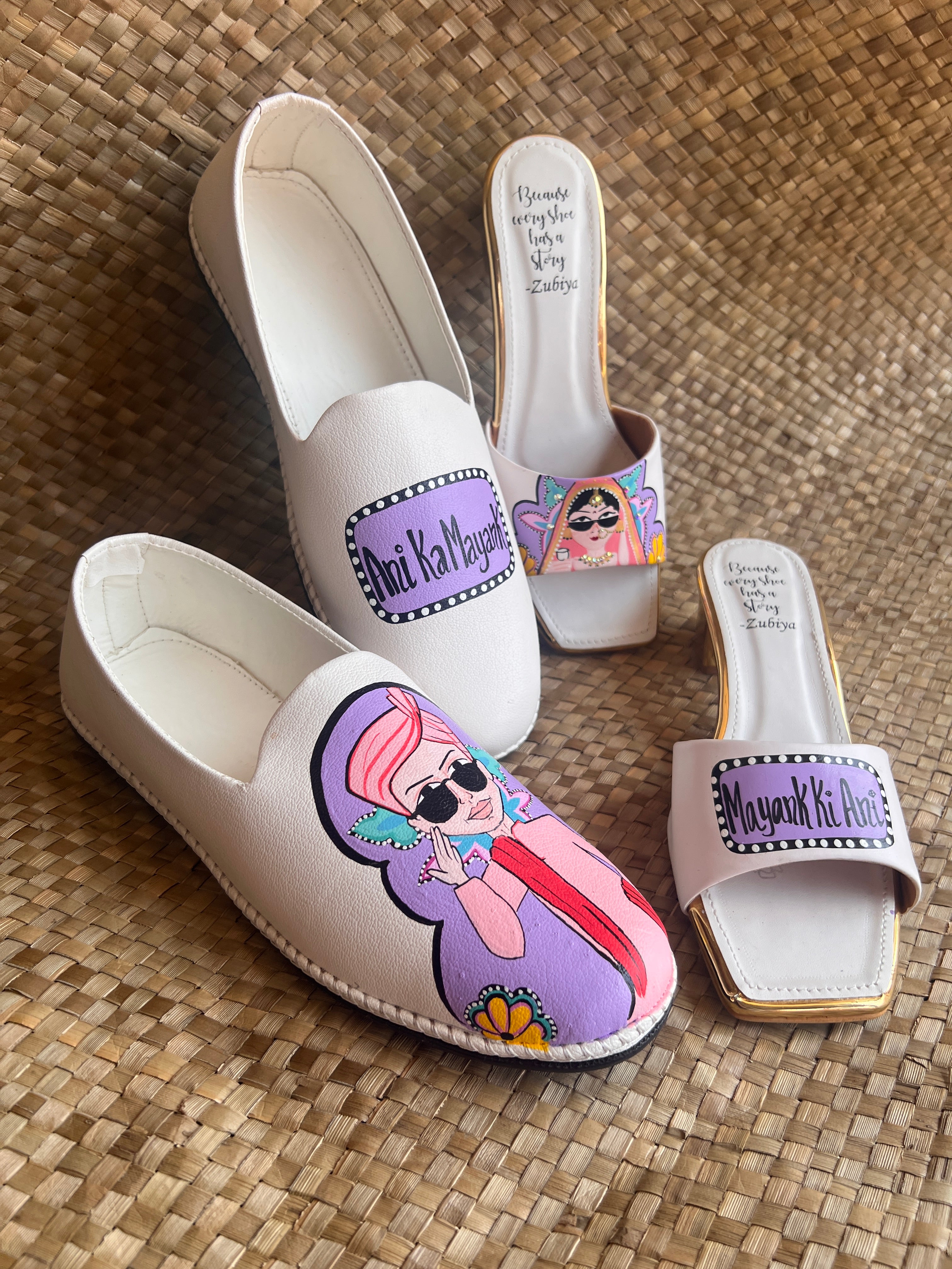 Lavender-White MOJRI  -heels couple combo