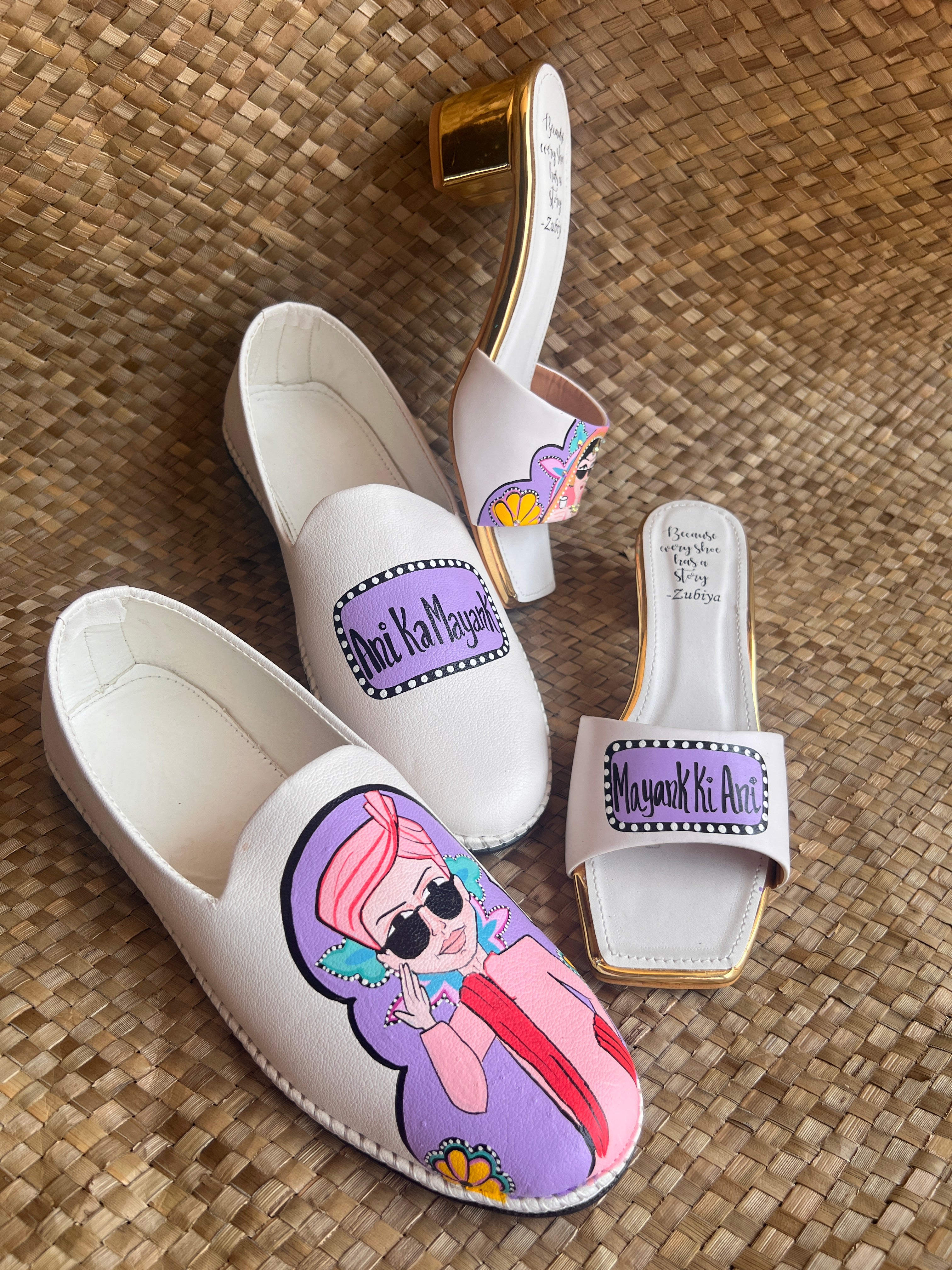 Lavender-White MOJRI  -heels couple combo