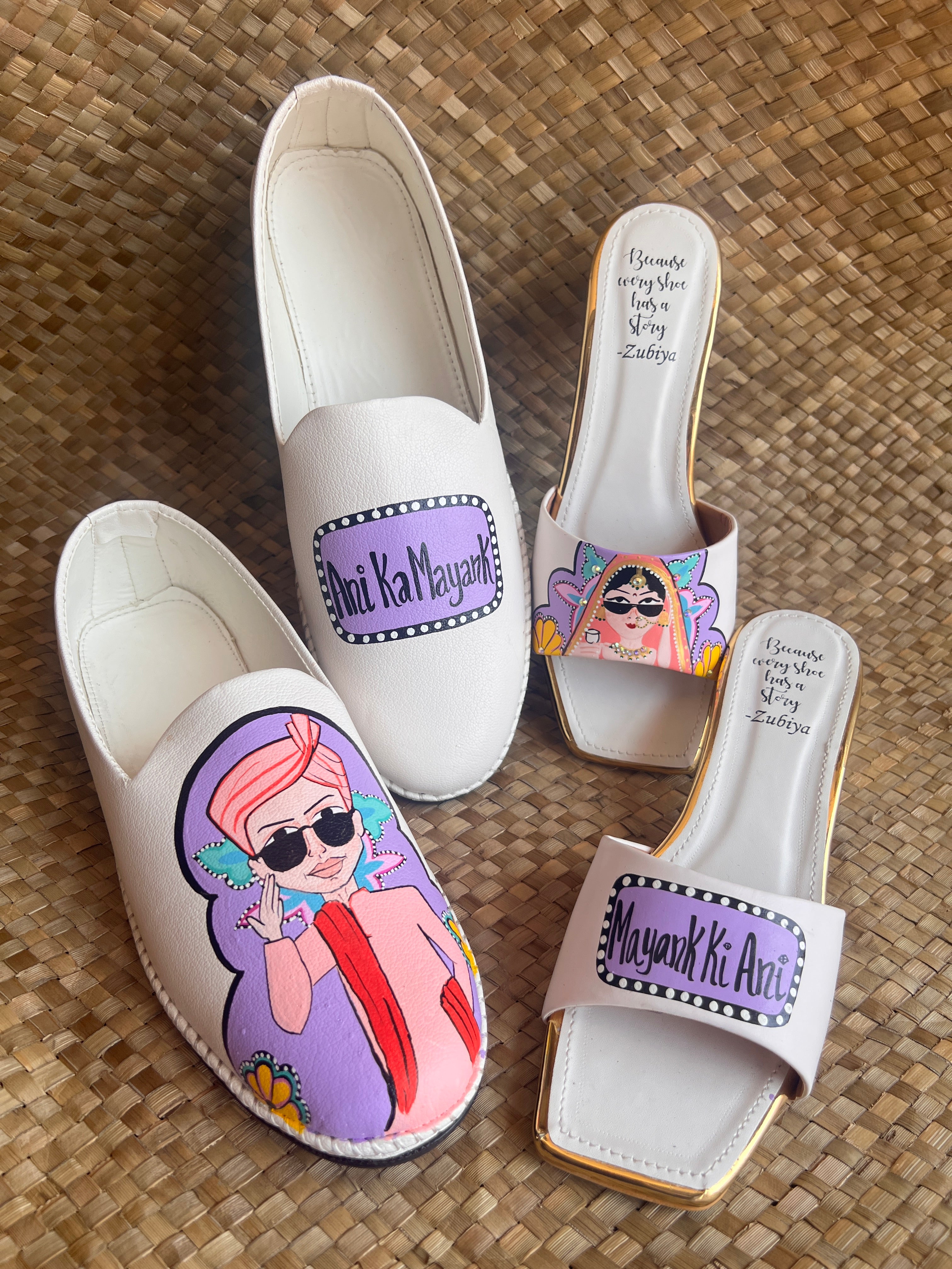 Lavender-White MOJRI  -heels couple combo