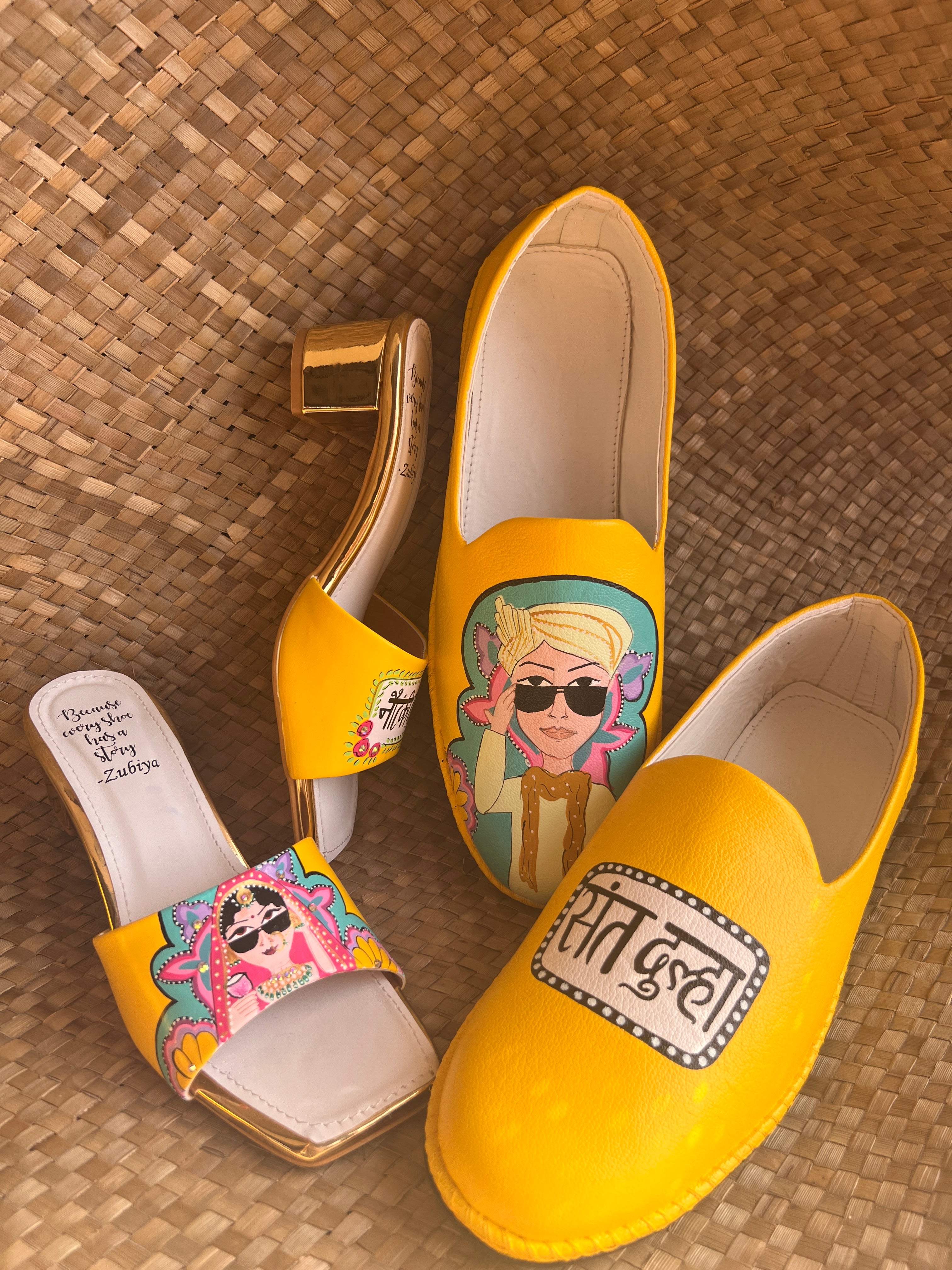 Nautanki dulhan - sant dulha MOJRI -heels couple combo