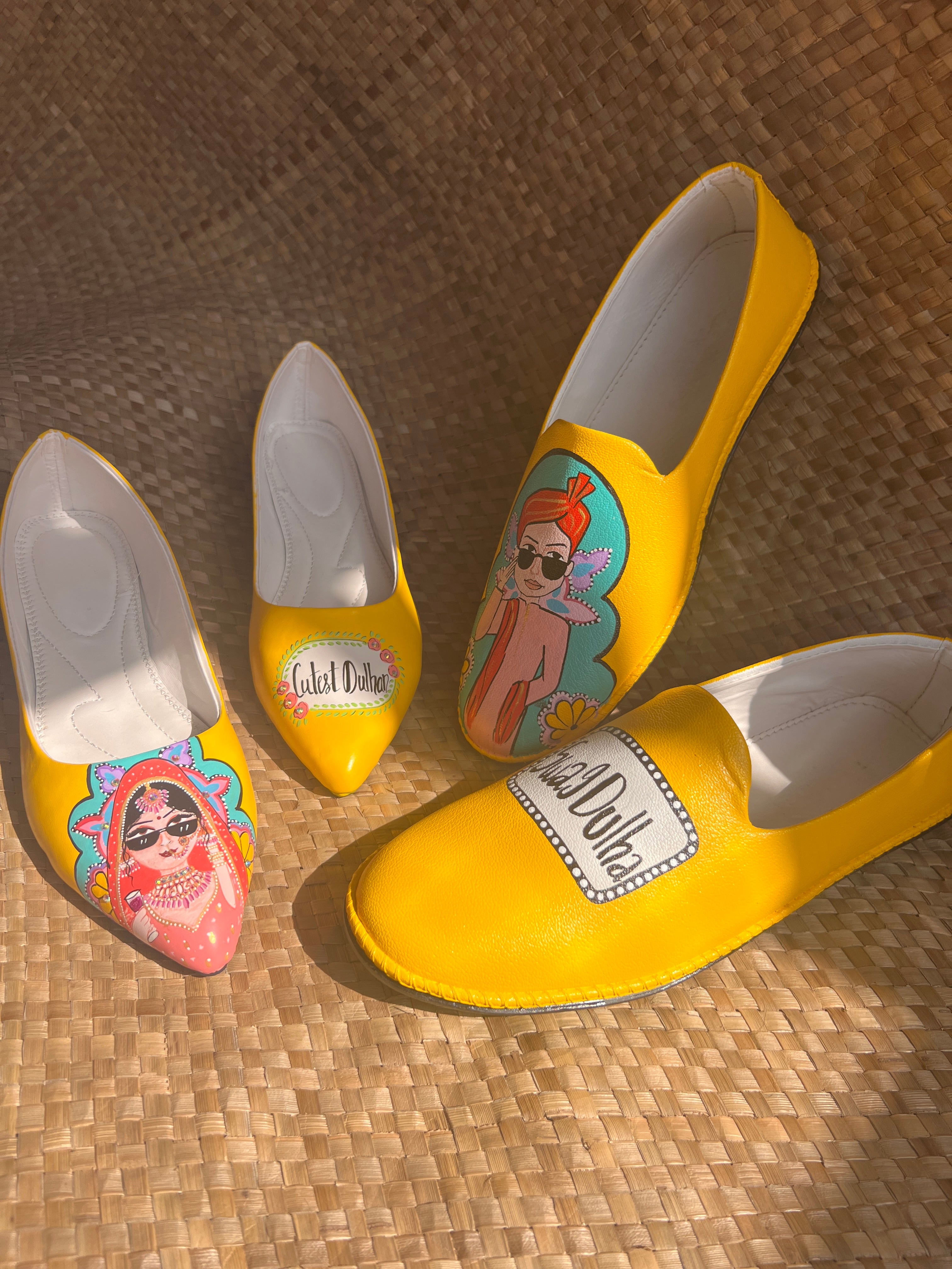 Cutest dulhan- swag dulha yellow juttis couple combo