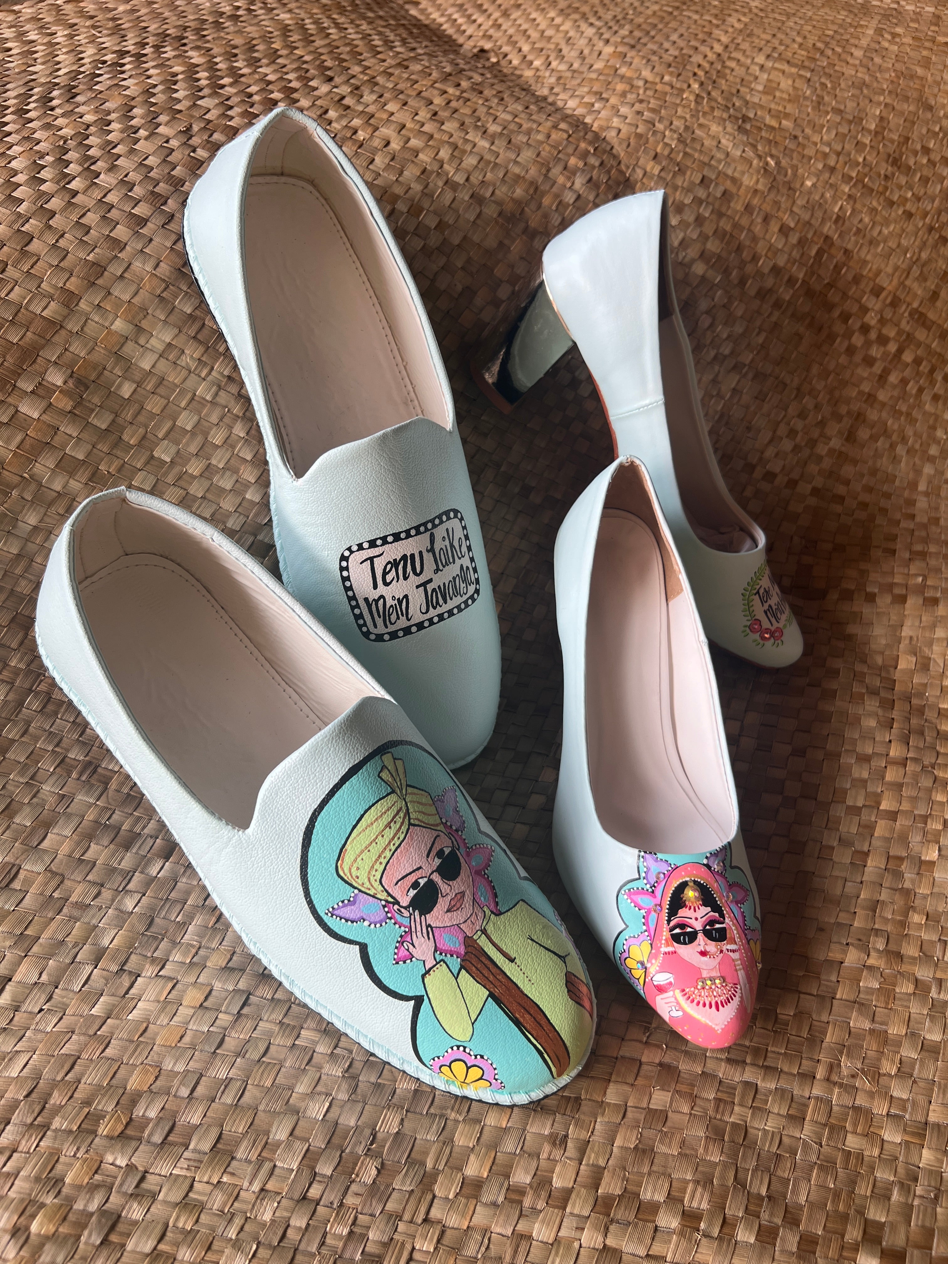 Powder blue men’s Mojris - 3.5 inch pump block couple combo