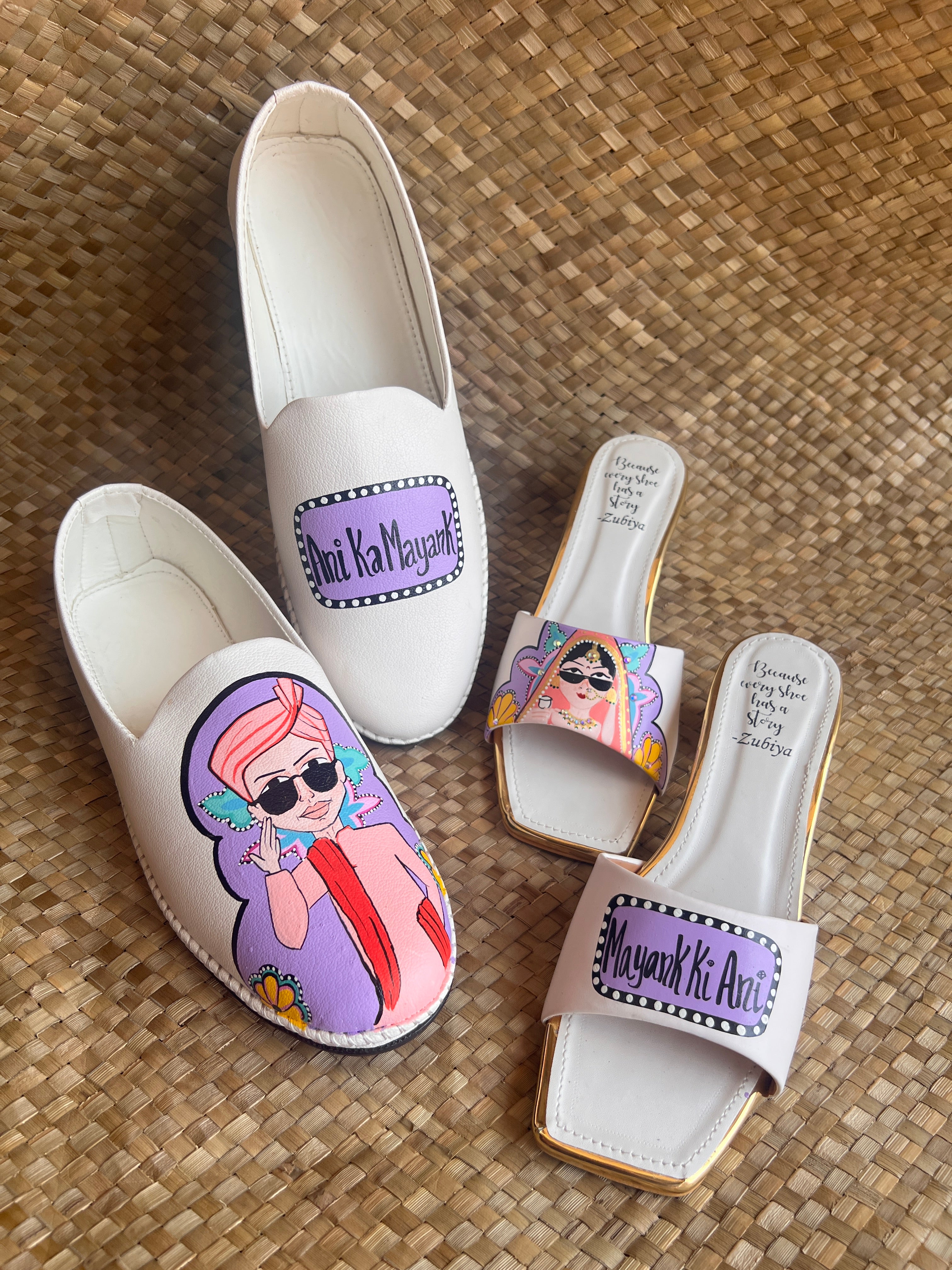 Lavender-White MOJRI  -heels couple combo