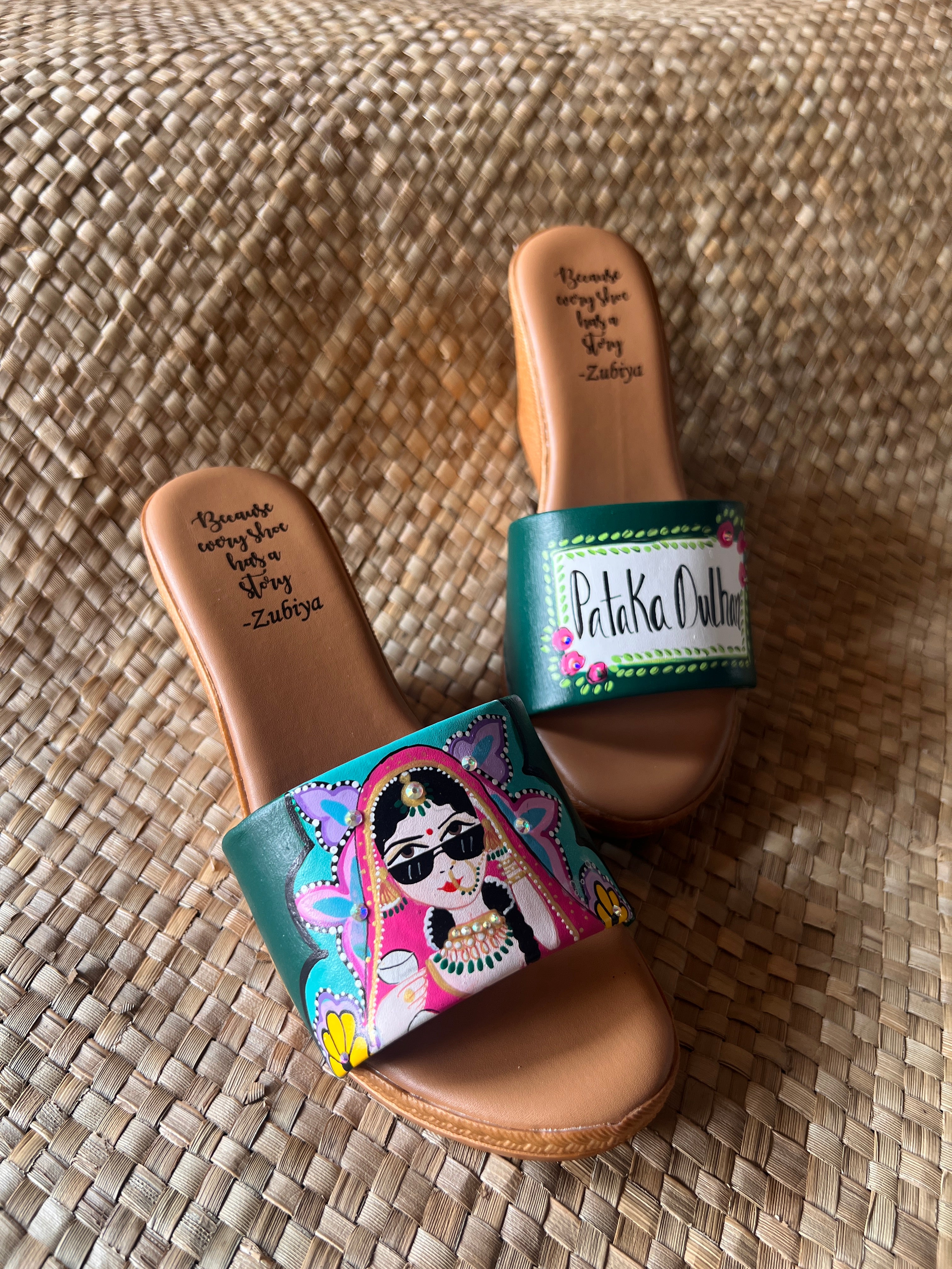 Emerald green swag dulhan Wedges