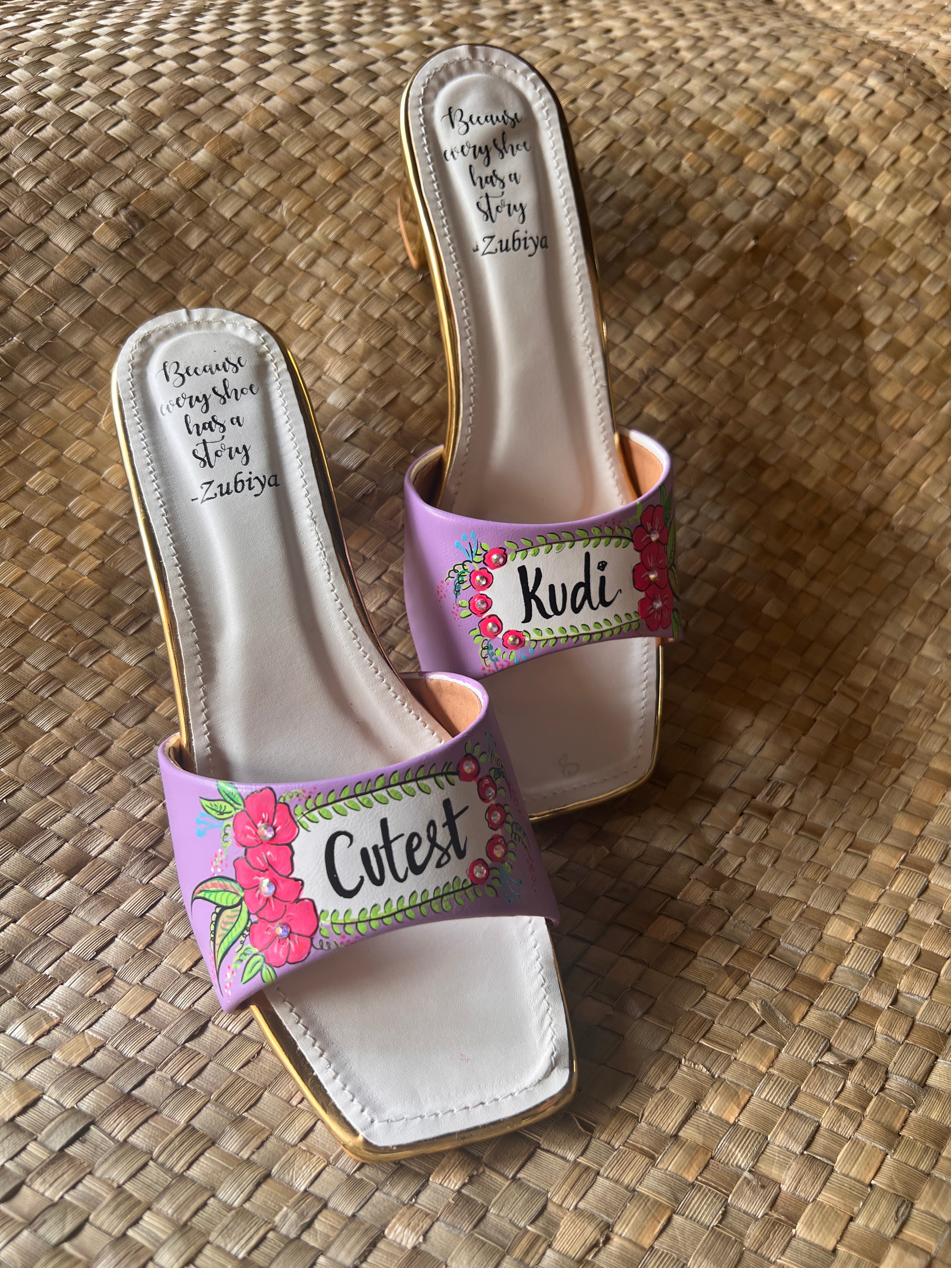 Lavender floral cutest kudi 2 inch Heels