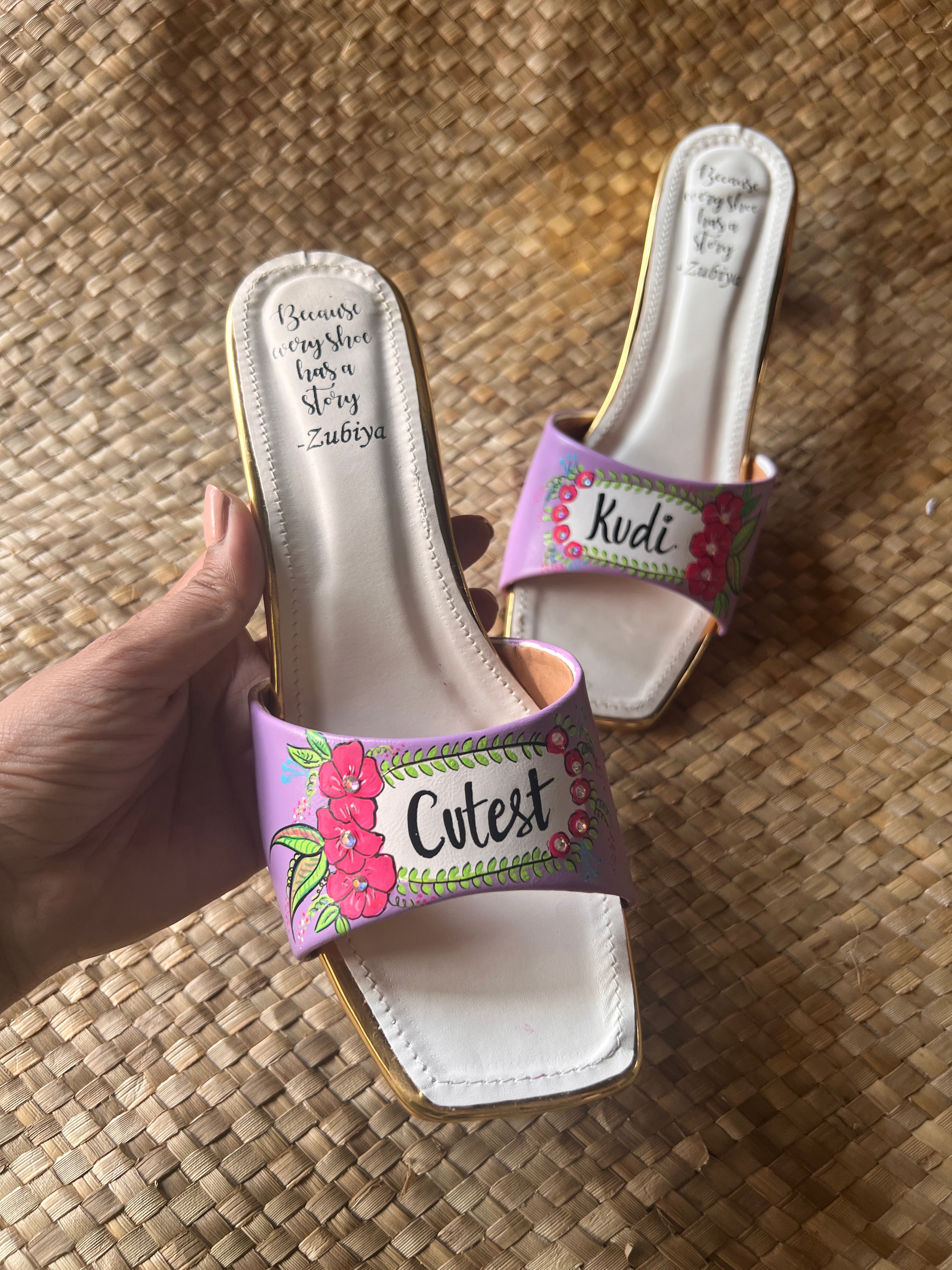 Lavender floral cutest kudi 2 inch Heels