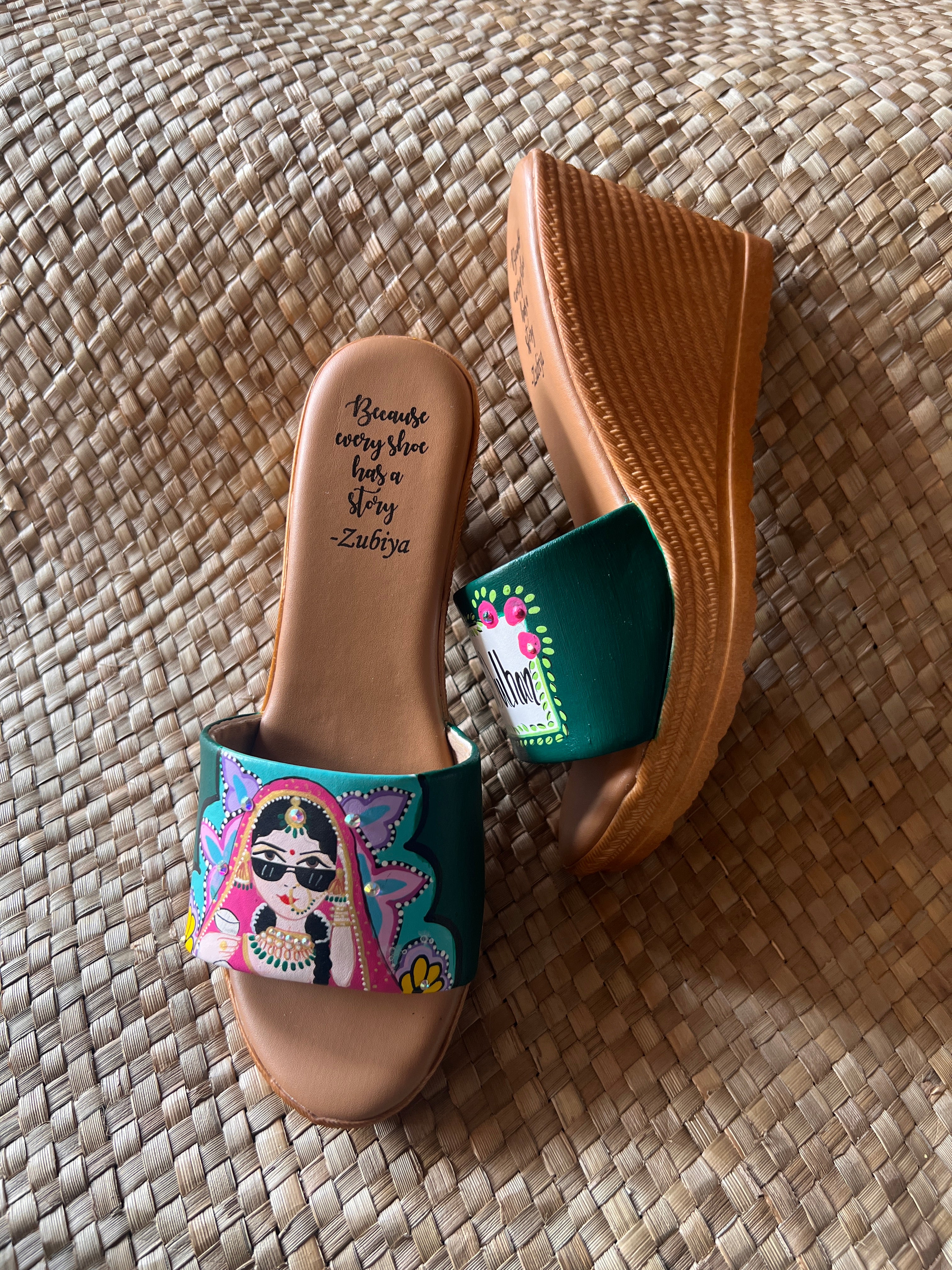 Emerald green swag dulhan Wedges