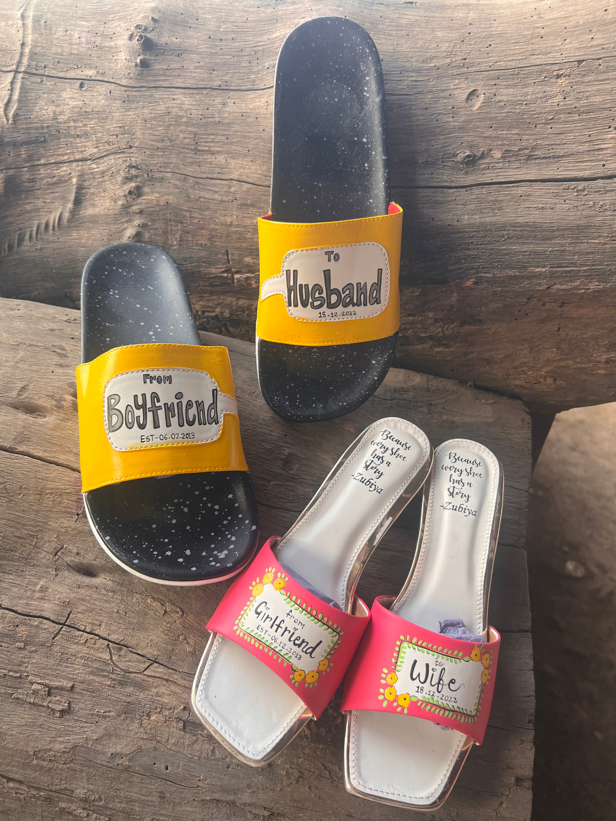 Yellow pink Lovers milestone Combo slides