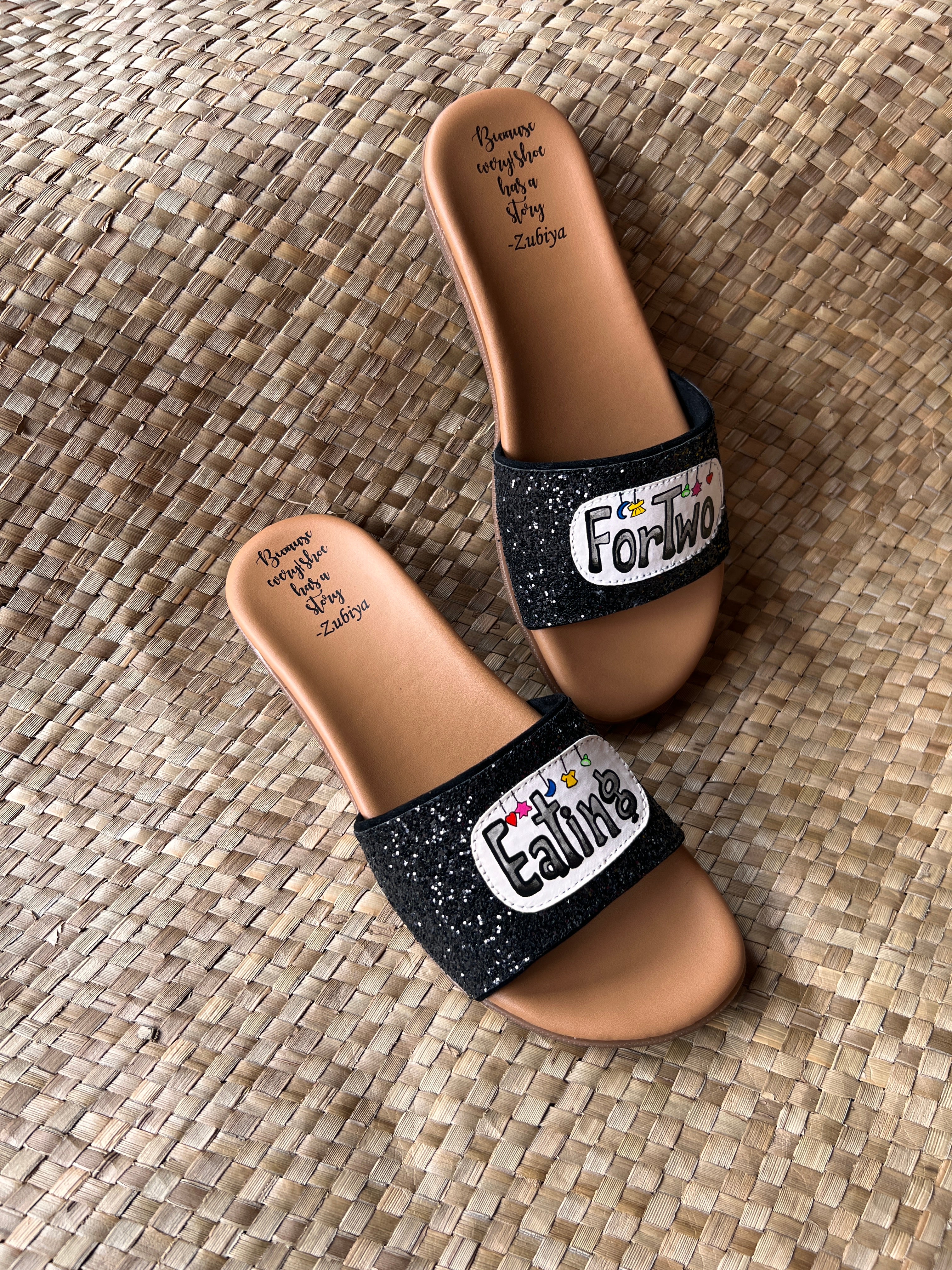 Eating For Two Black Glitter