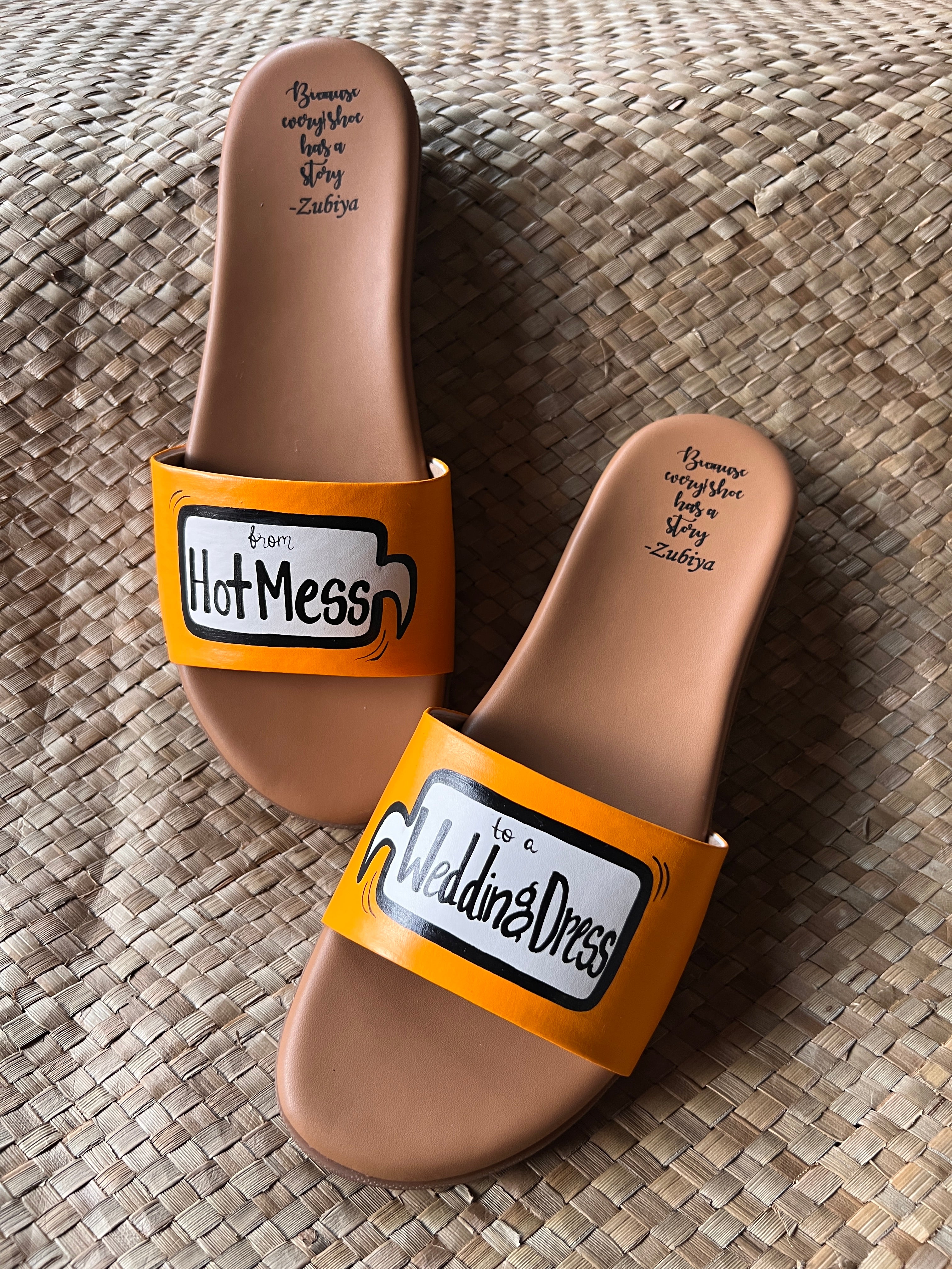 I Can'T Keep Calm- Im The Bride(orangish yellow) Brown Sole