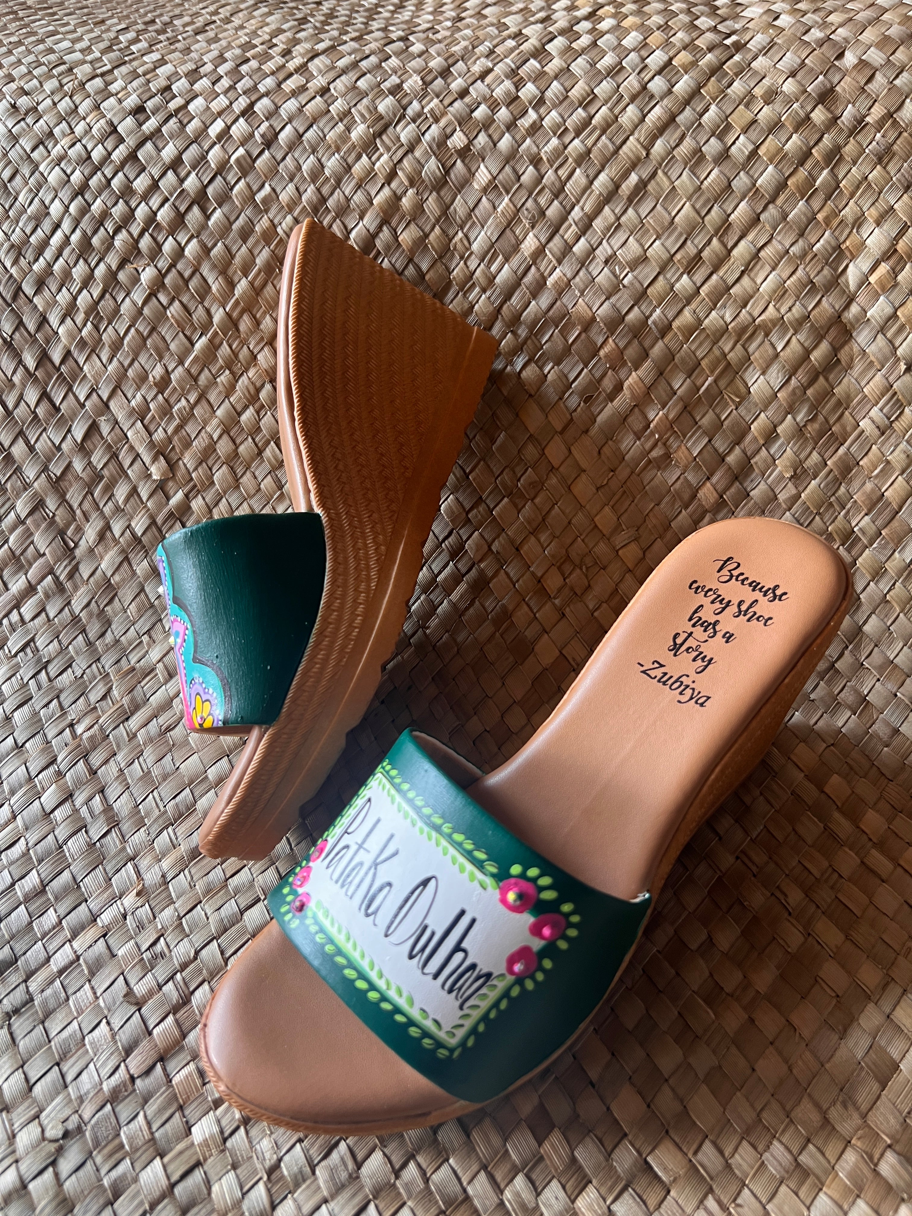Emerald green swag dulhan Wedges