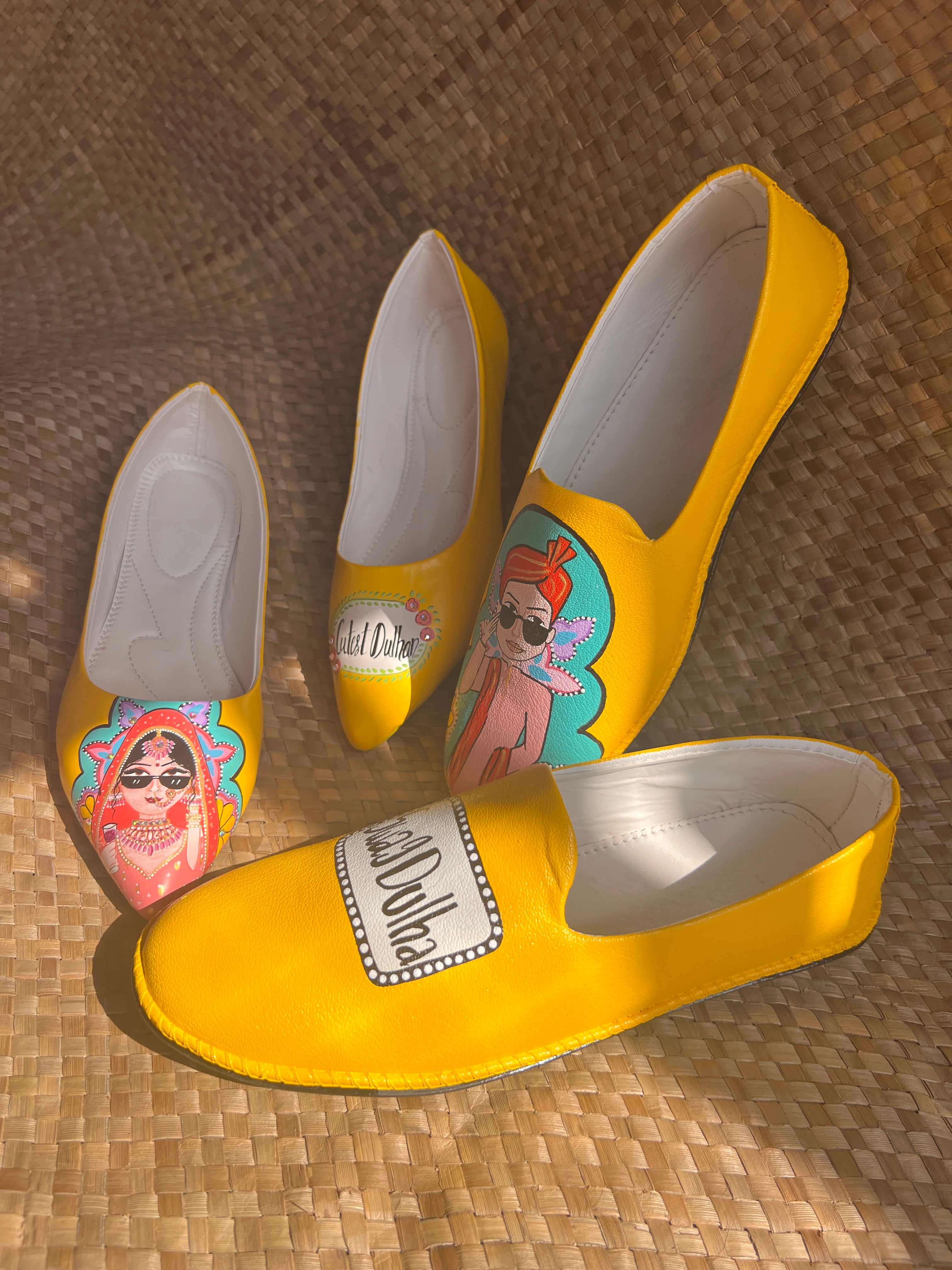 Cutest dulhan- swag dulha yellow juttis couple combo