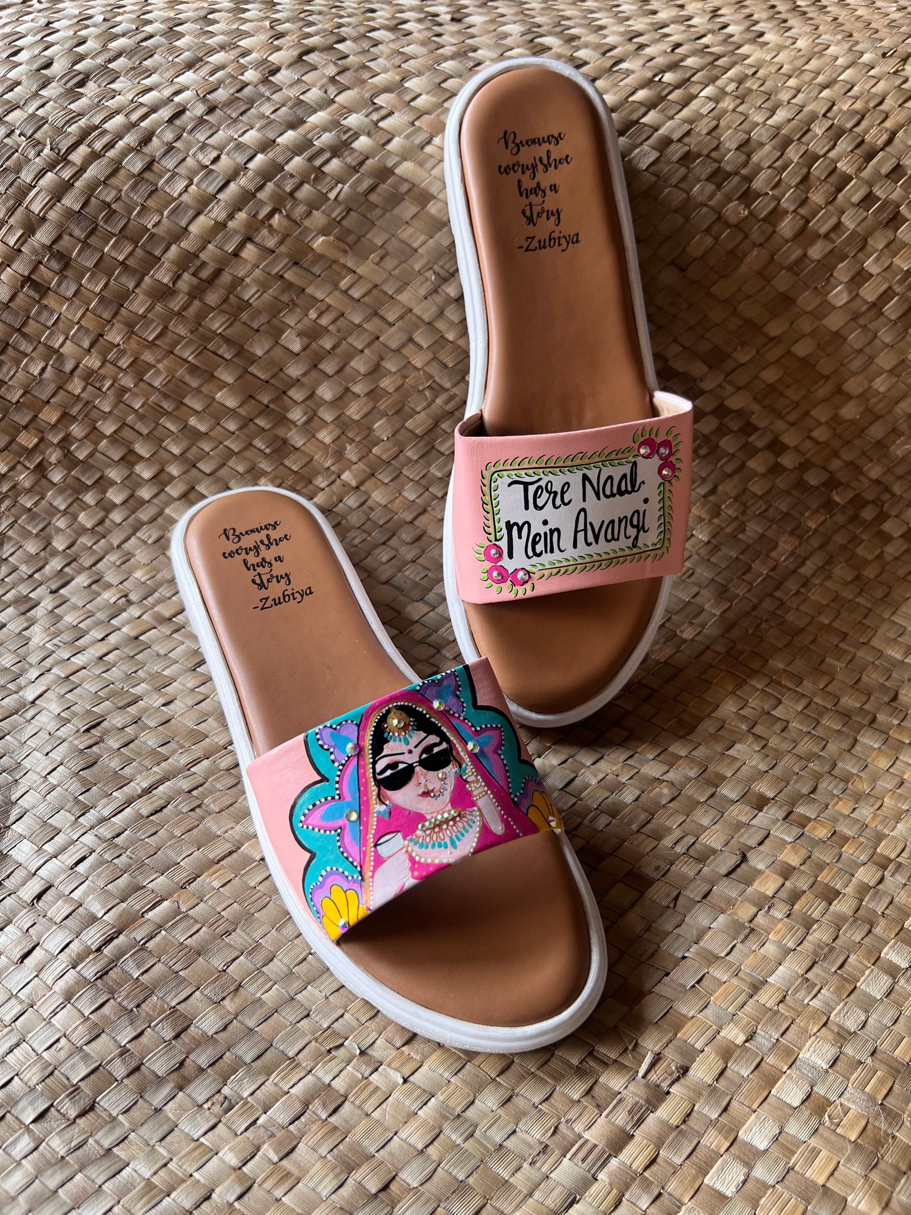 Peach tere naal mein avangi Swag Bride Flats