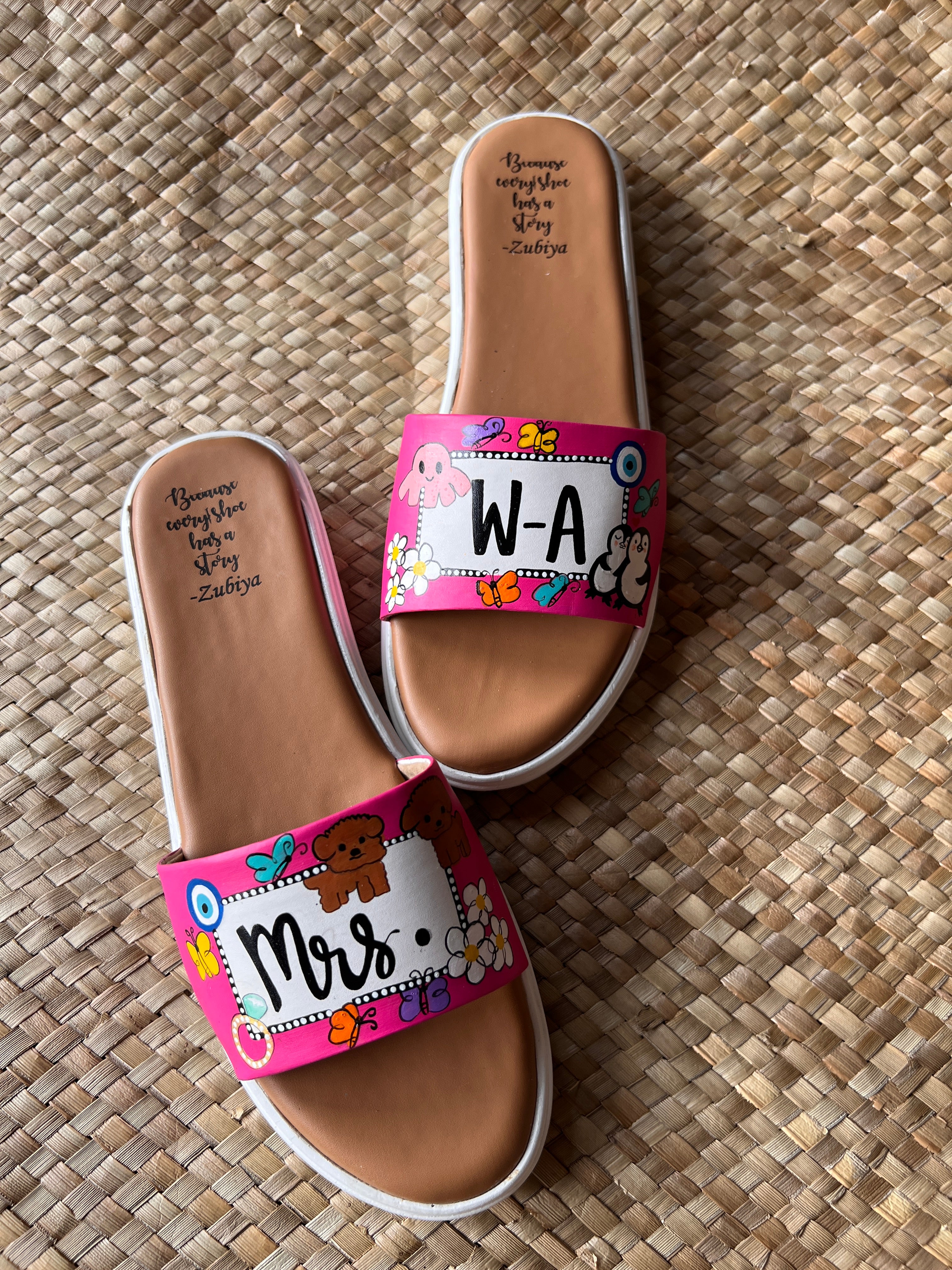 Hot pink cutie patootie slides