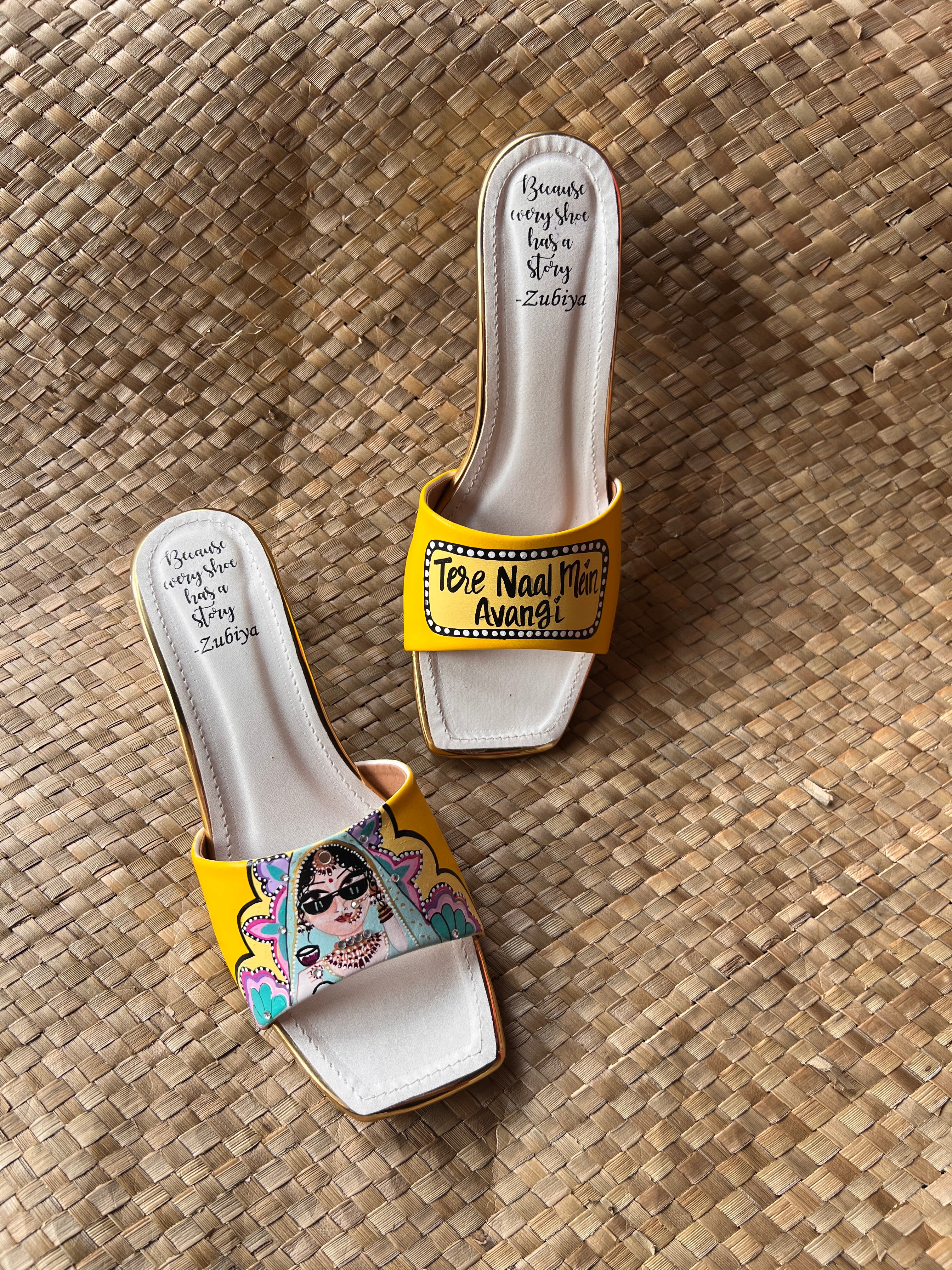 Yellow- lime swag dulhan 2 inch heel