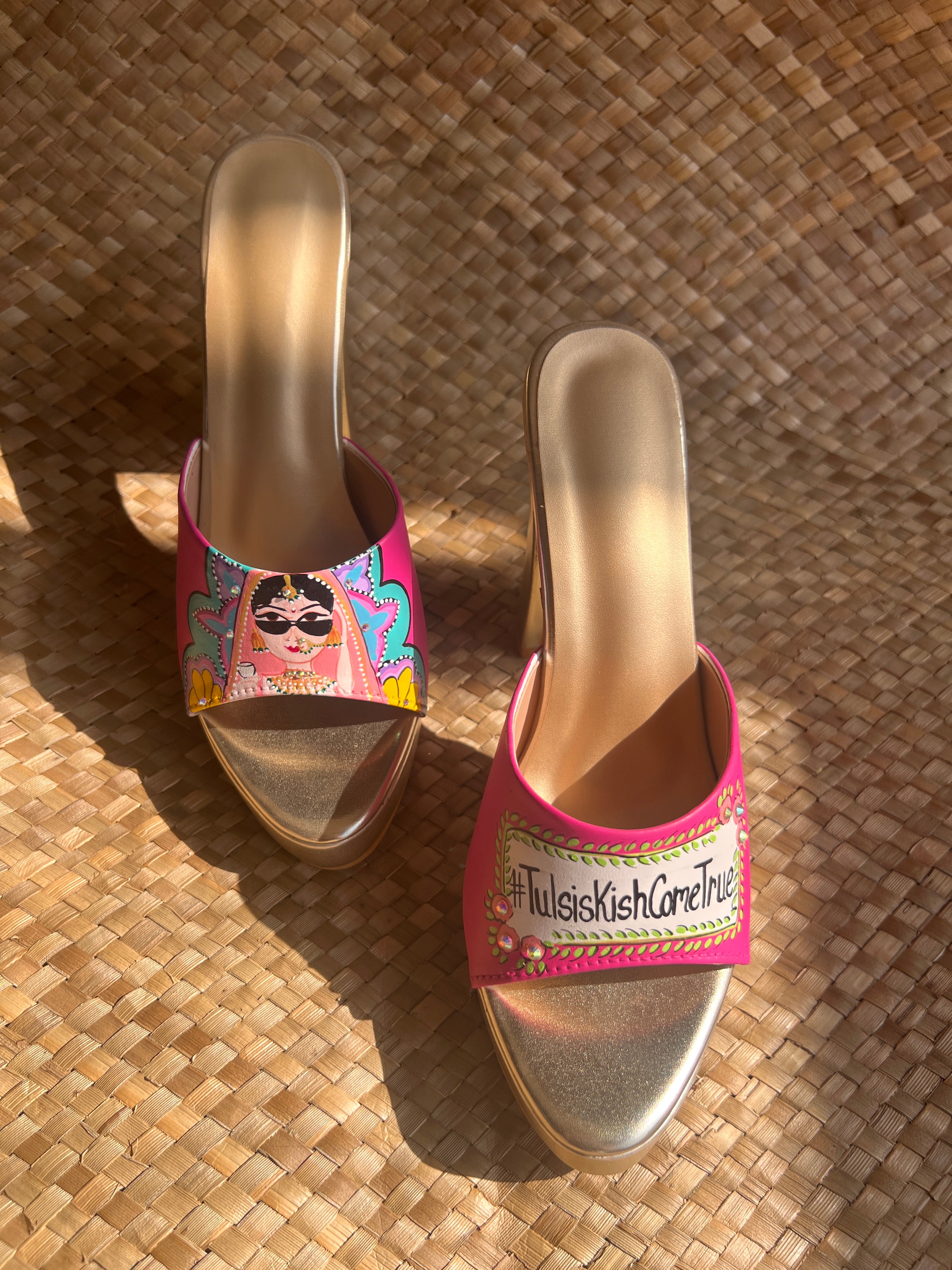 Hot pink Mojris and 5”inch heel couple Combo