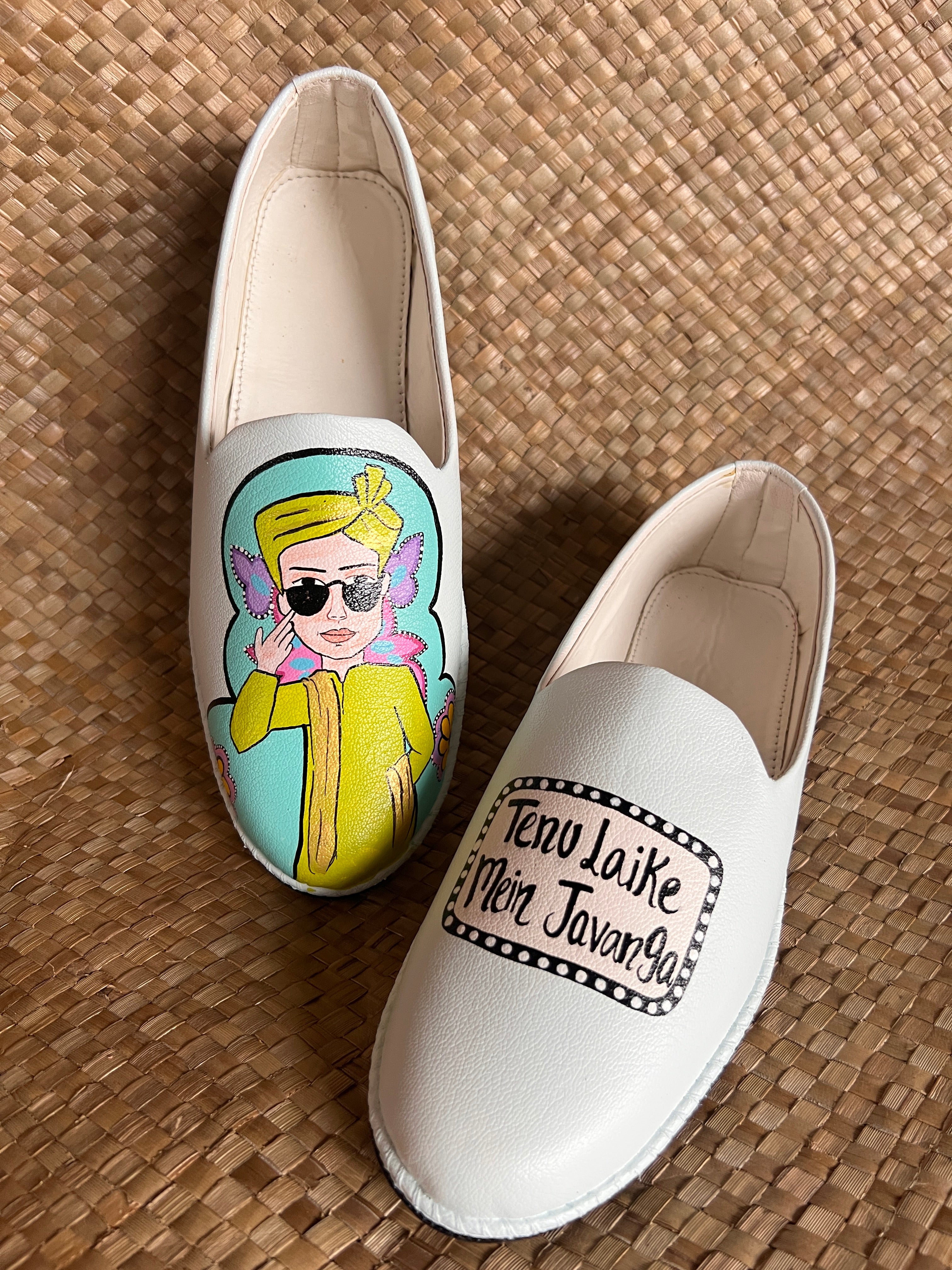 Powder blue Mojris and 3.5inch wedges heel couple Combo