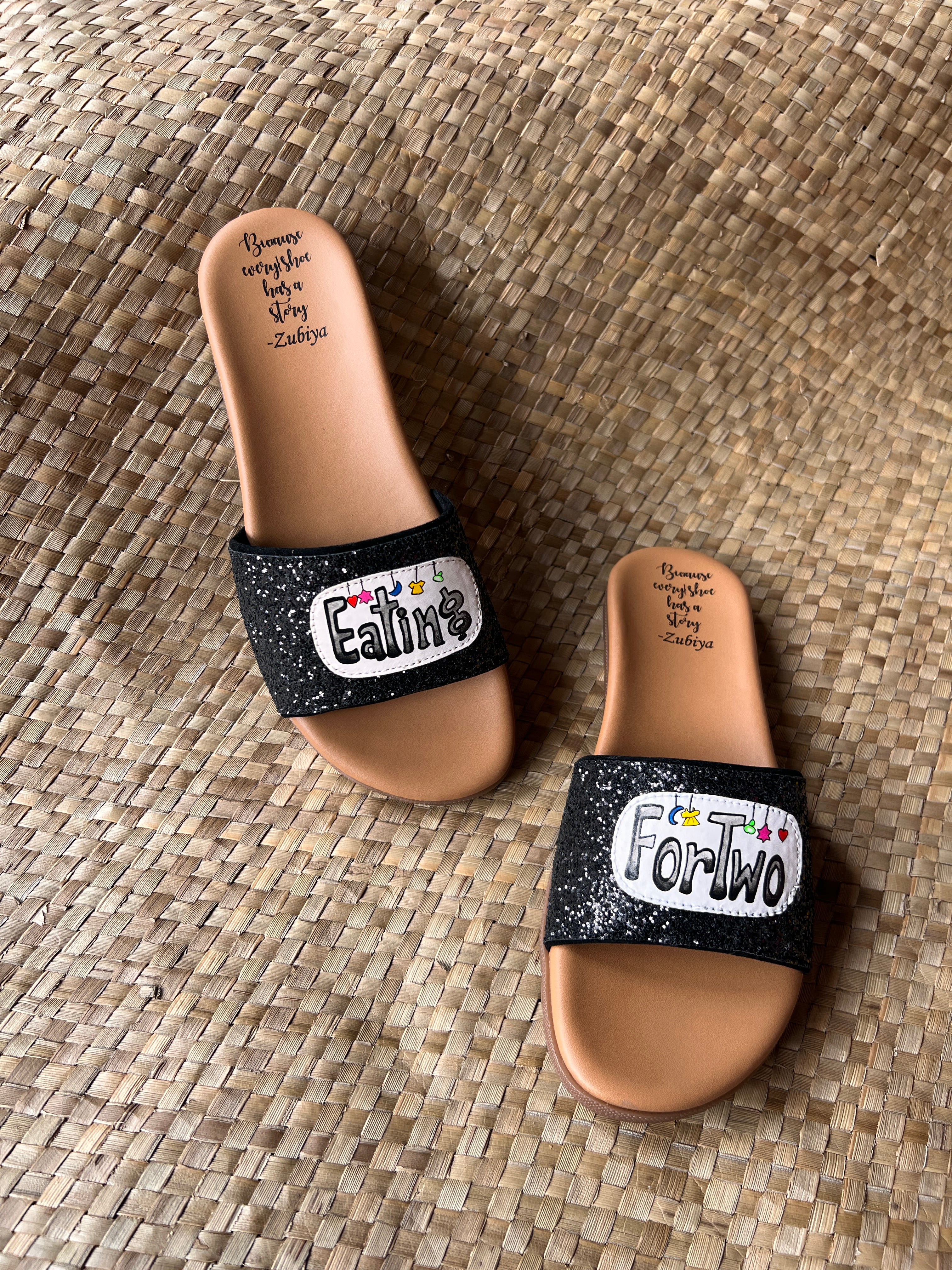 Eating For Two Black Glitter