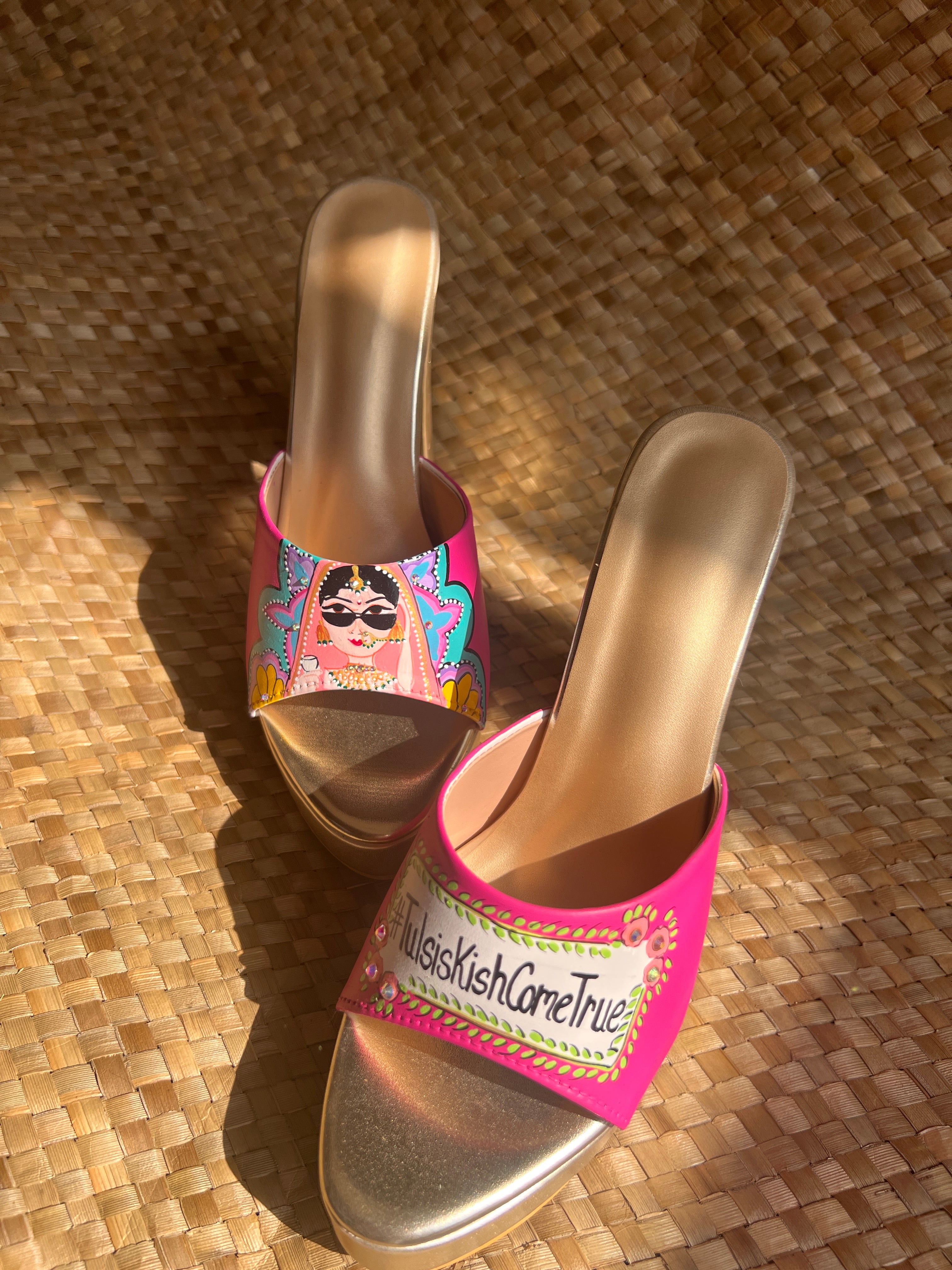 Hot pink Mojris and 5”inch heel couple Combo