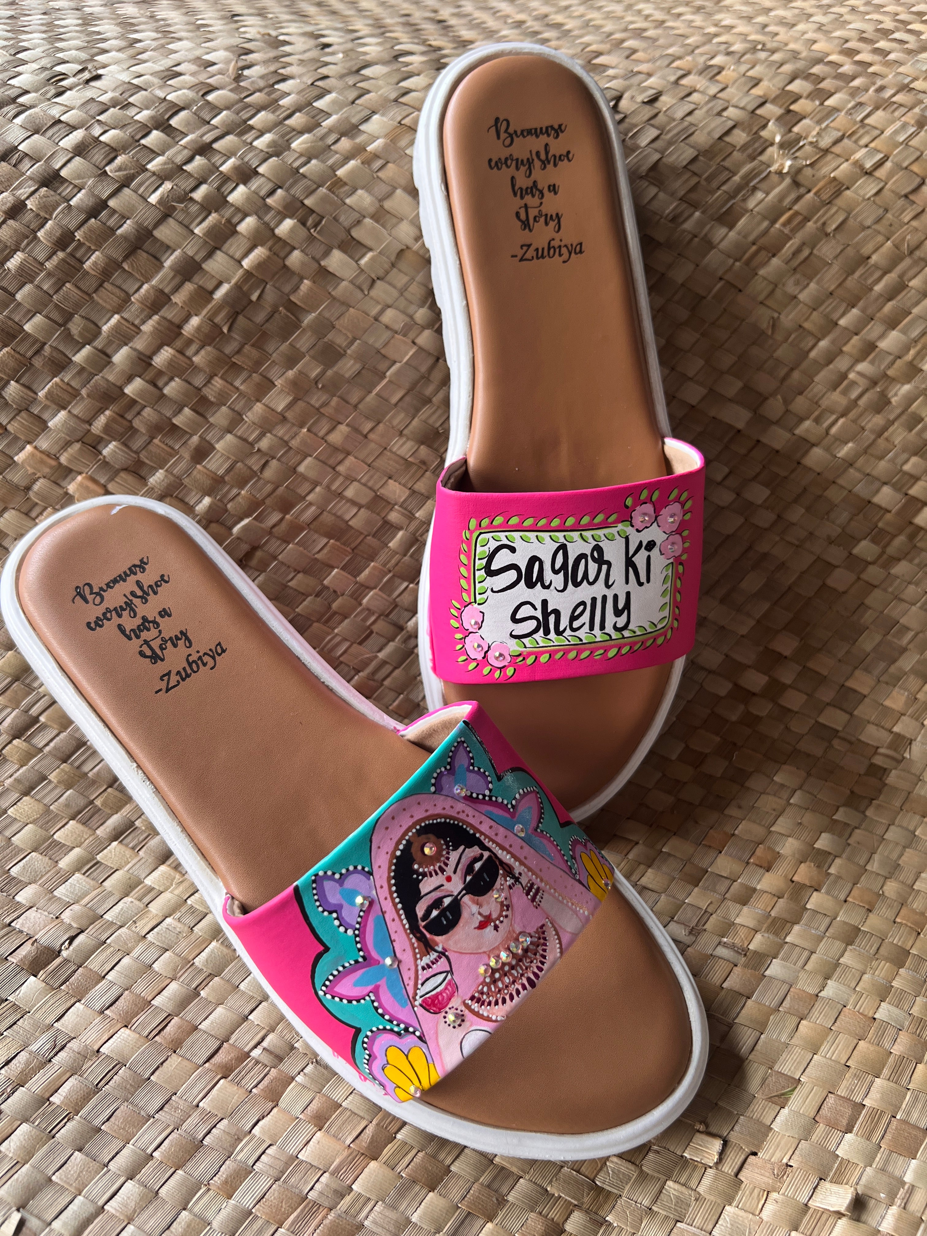 Hot Pink Swag Bride Flats