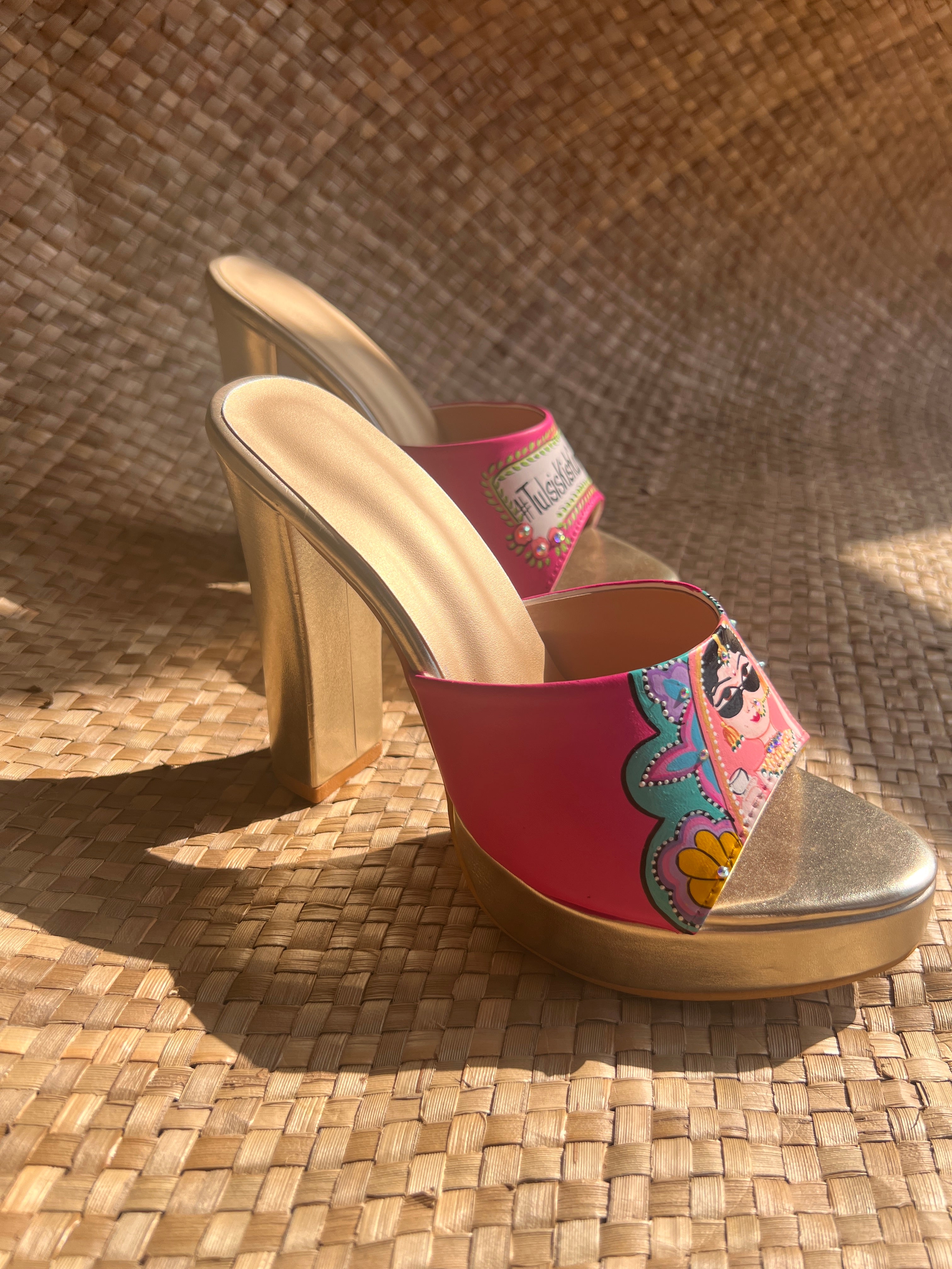 Hot pink Mojris and 5”inch heel couple Combo