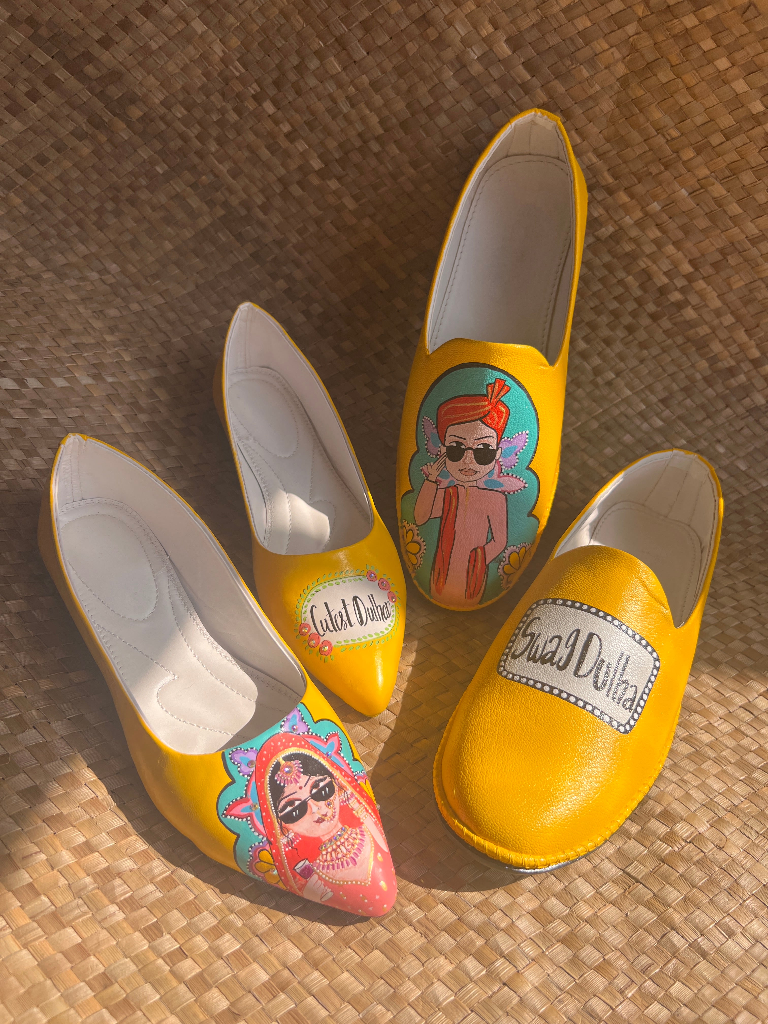 Cutest dulhan- swag dulha yellow juttis couple combo