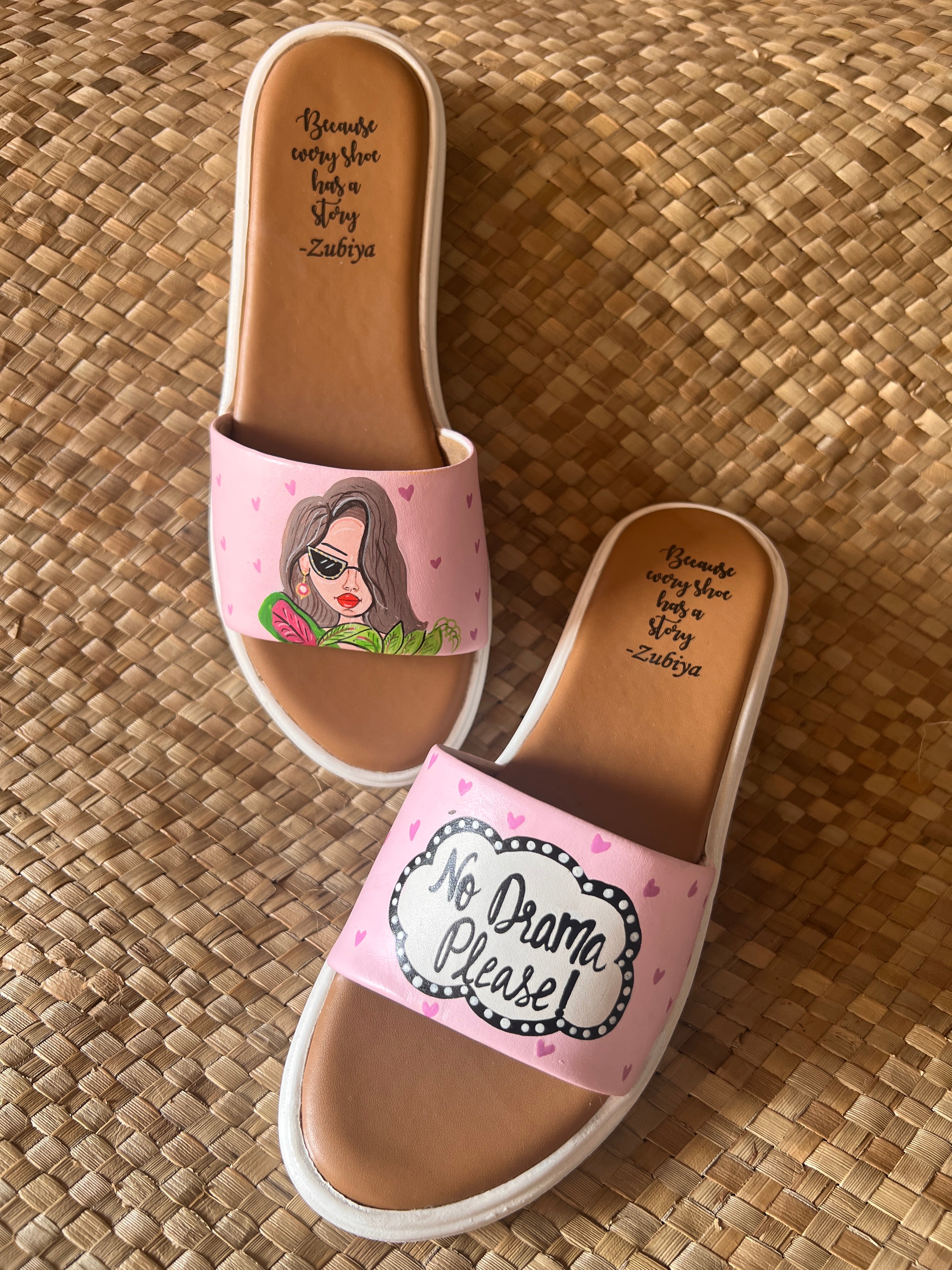 No drama please slides white sole slider