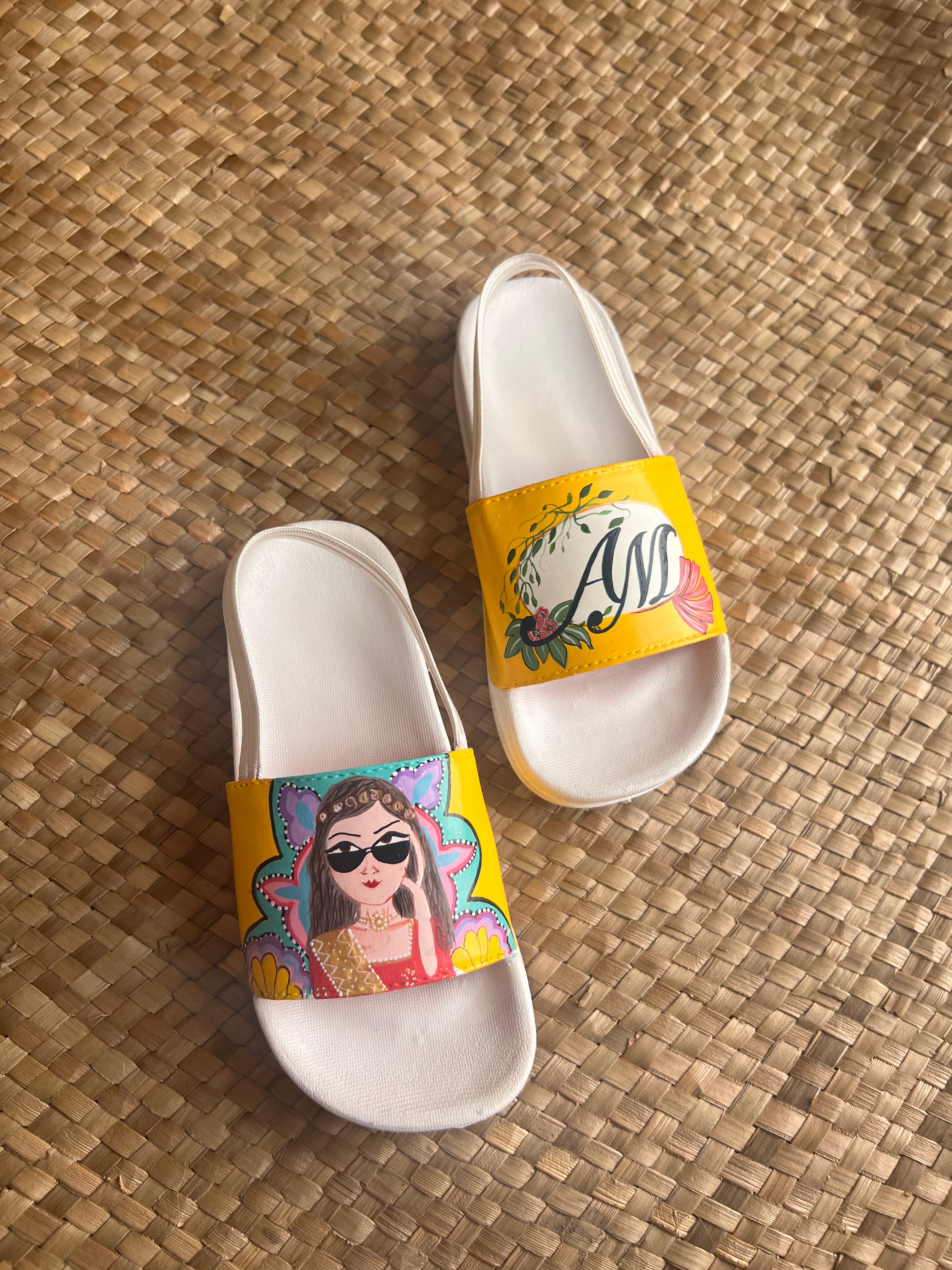Girly slides with custom initials