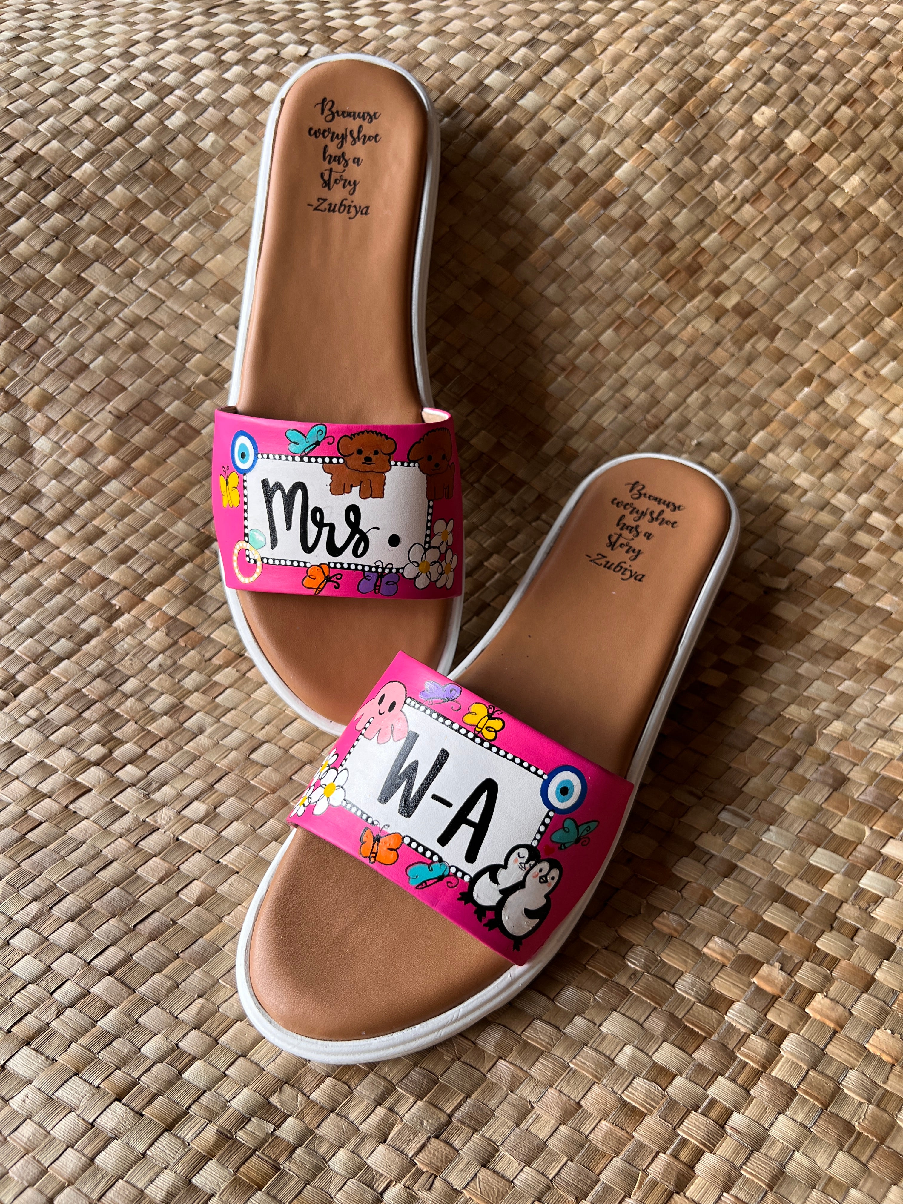 Hot pink cutie patootie slides