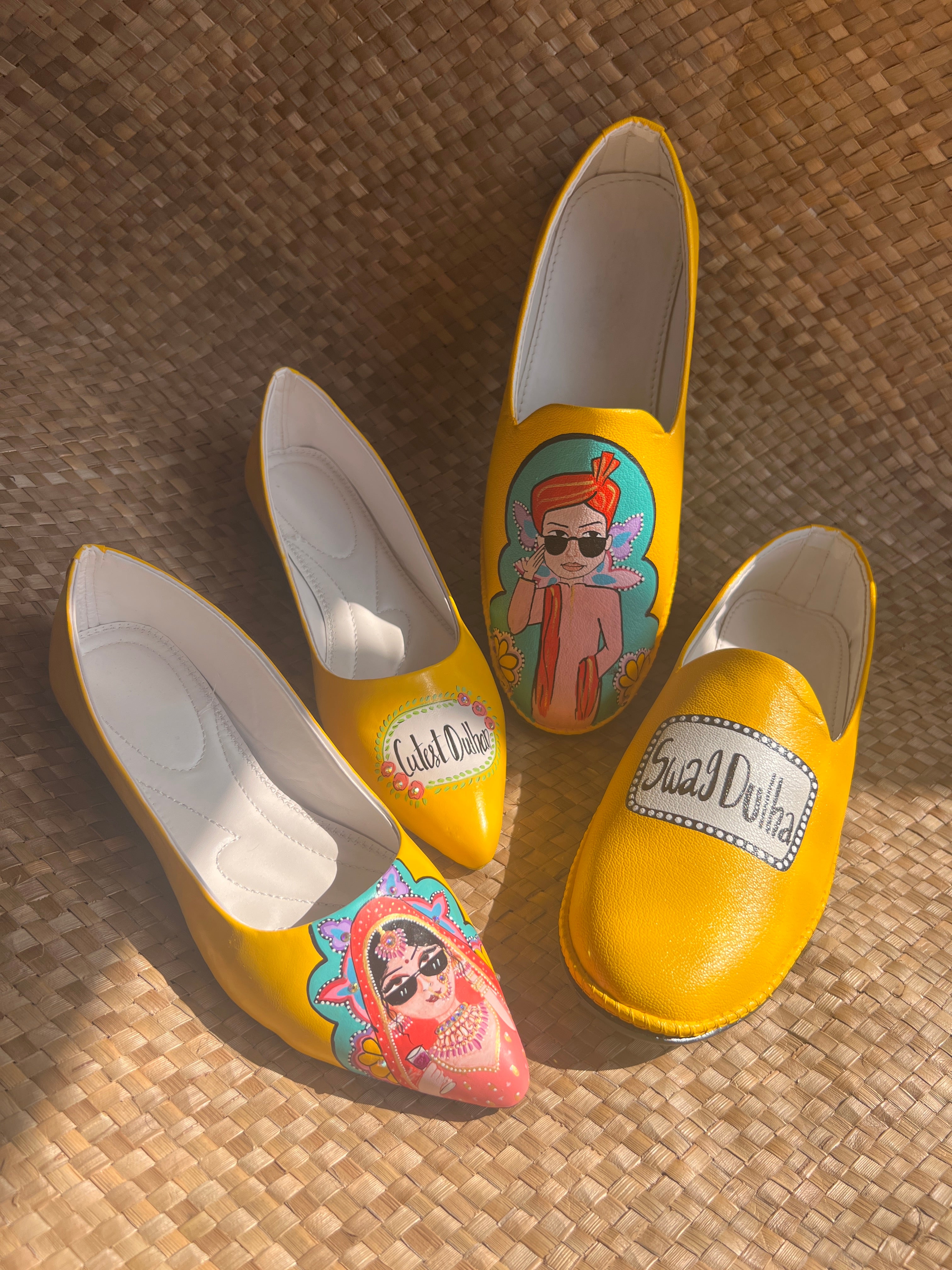 Cutest dulhan- swag dulha yellow juttis couple combo