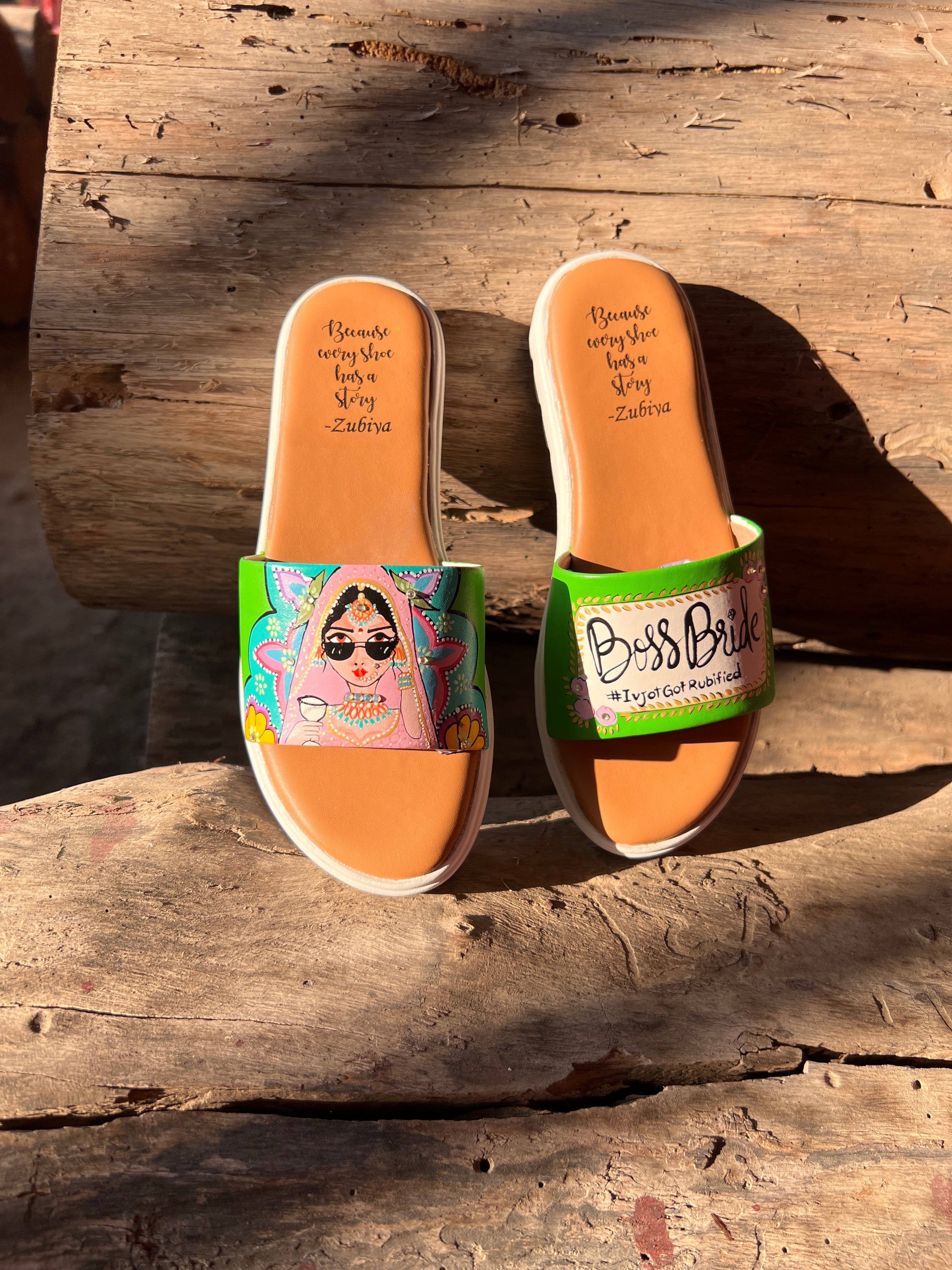 Parrot green Swag Dulhan Artwork Flats