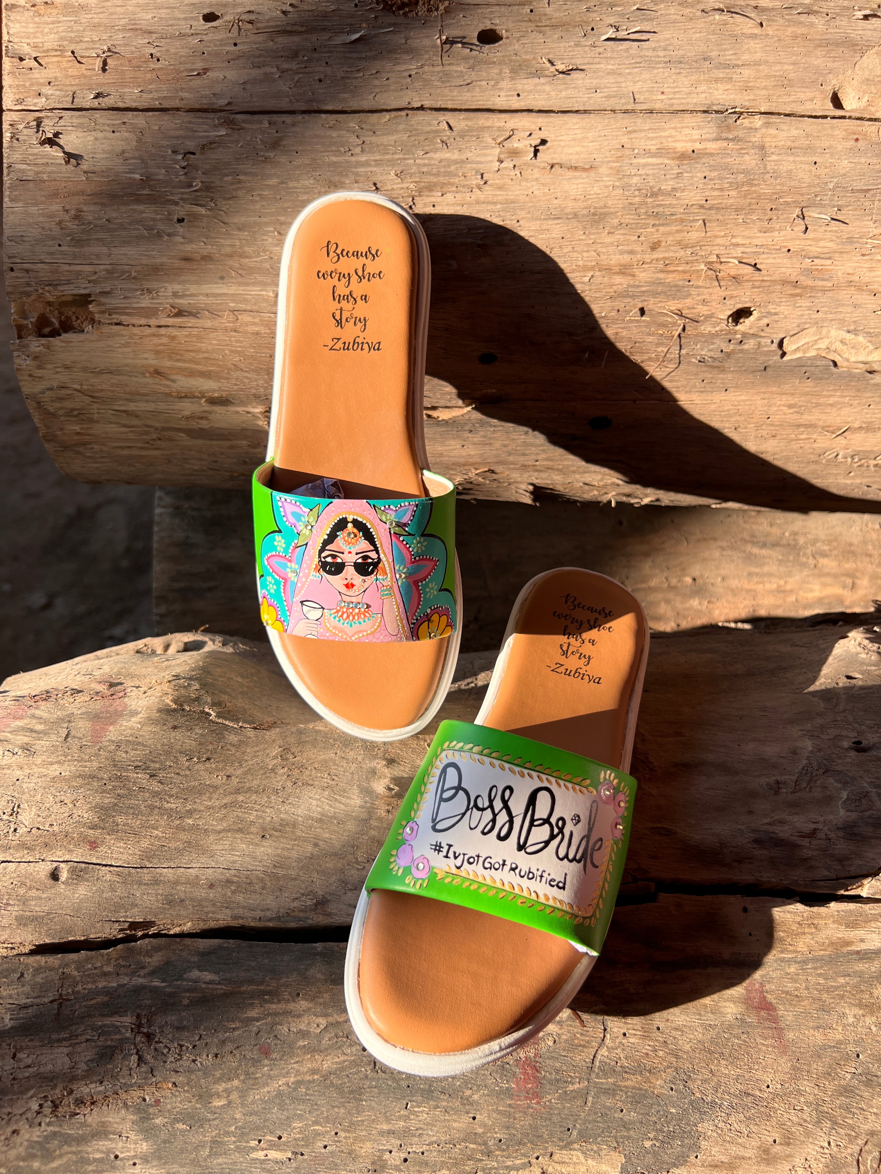 Parrot green Swag Dulhan Artwork Flats