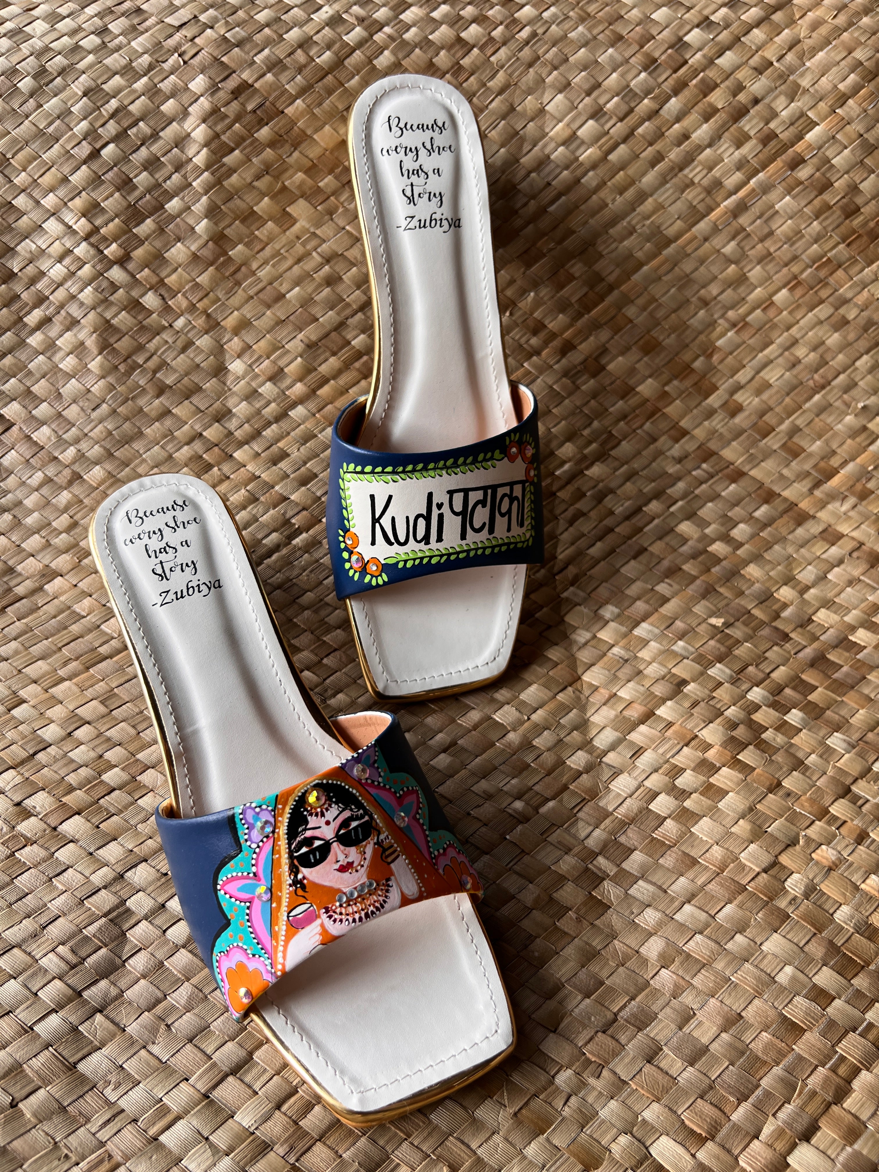 Teal blue-Swag Dulhan Artwork Heels